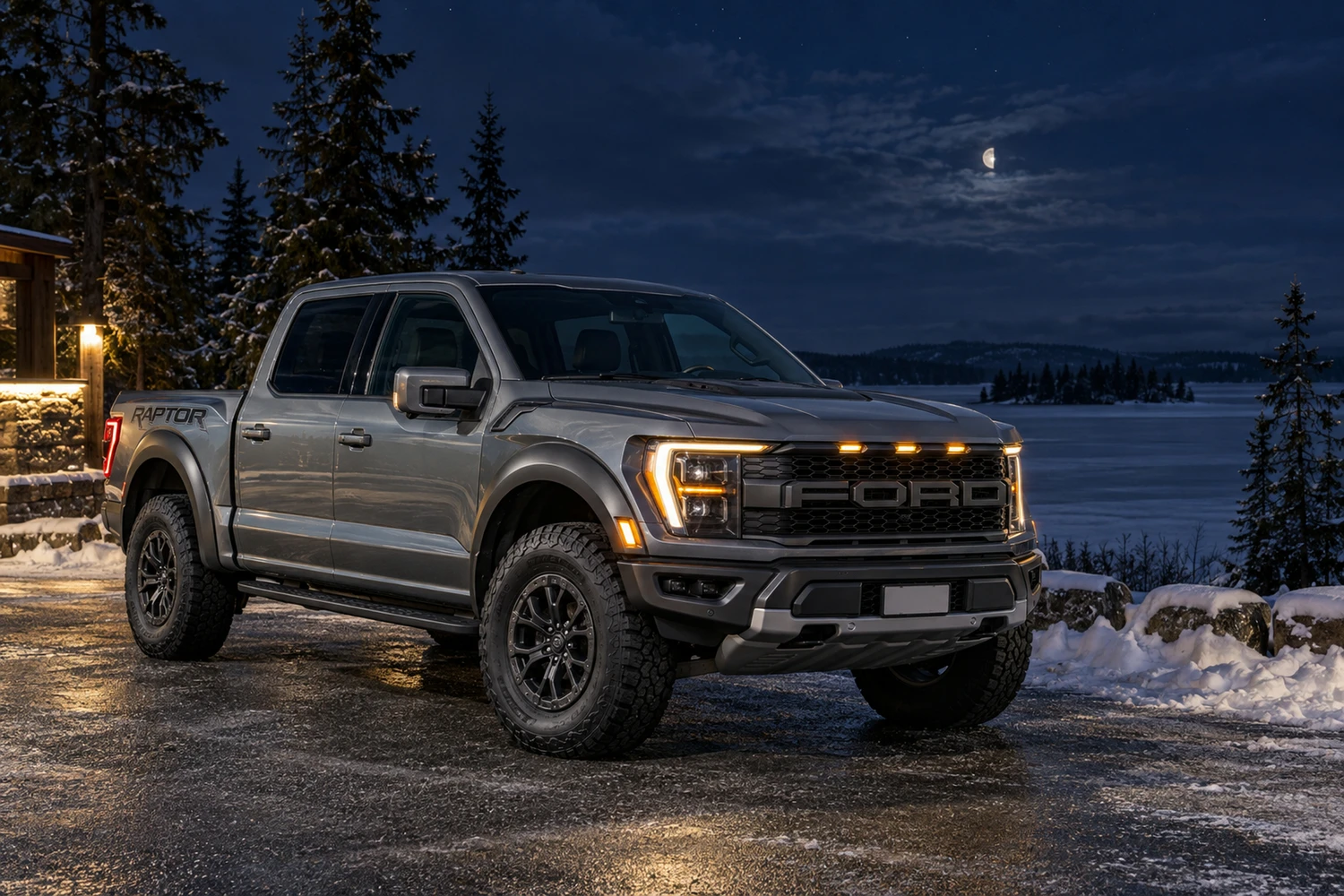АВТО 1007102 Ford F150 Raptor серый лунная зима