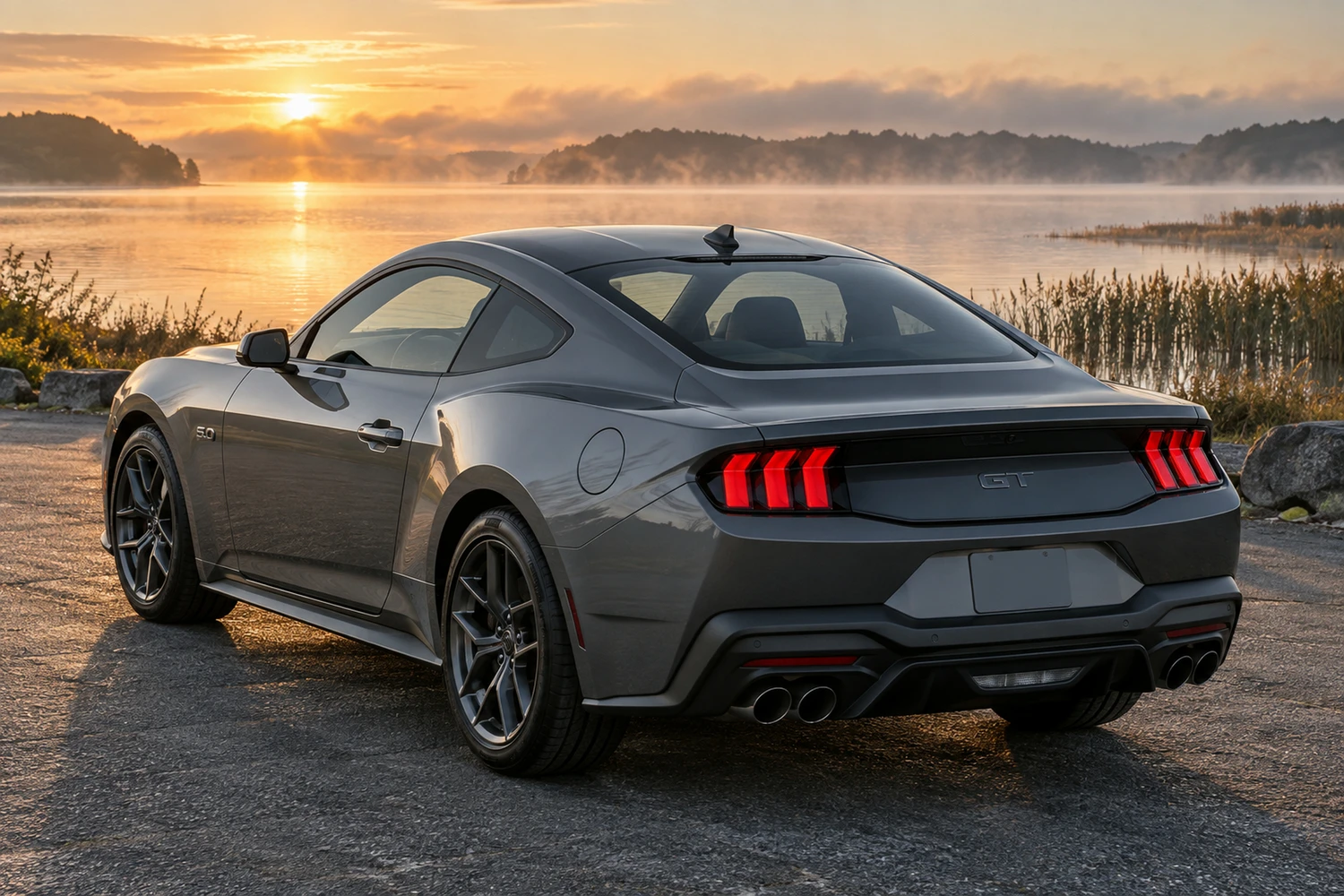 АВТО 1007177 Ford Mustang GT S650 серый лучи над заливом