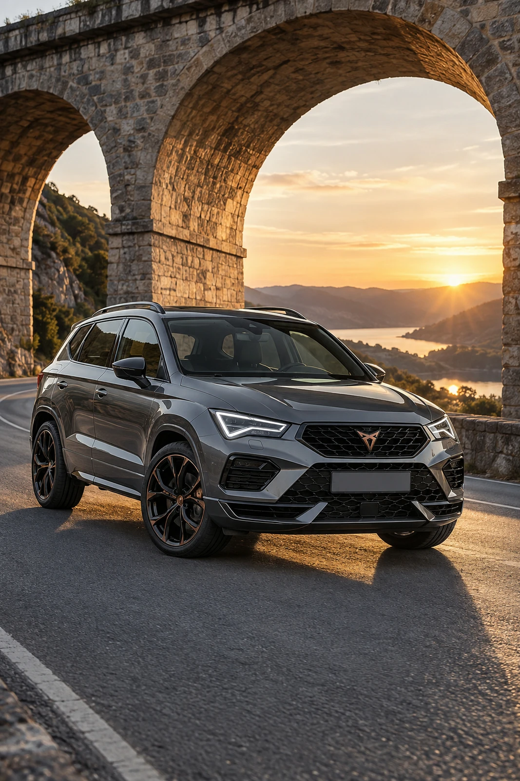 АВТО 1008527 Сеат Cupra Ateca серый Каменный виадук