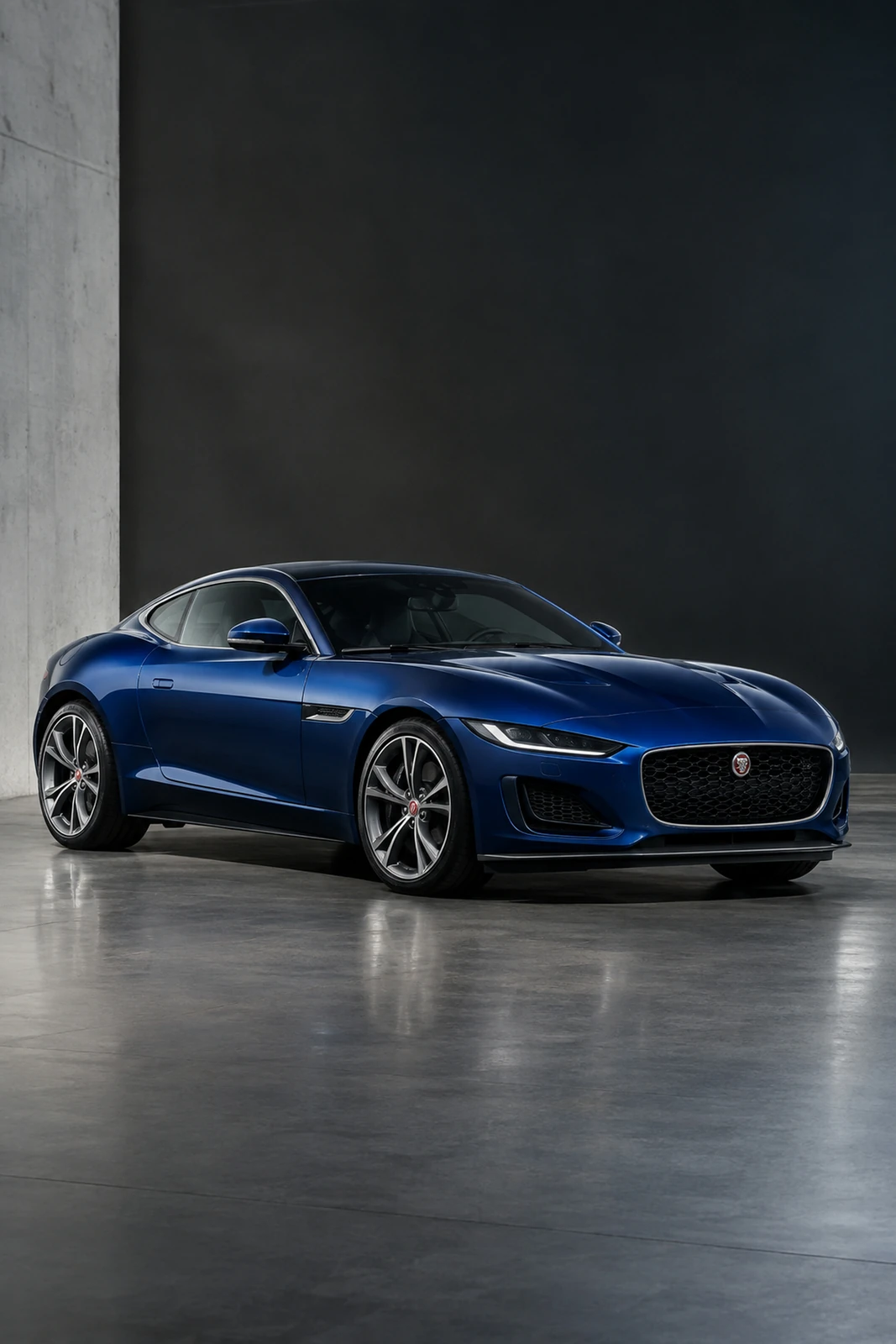 АВТО 1007517 синий Jaguar F Type в минималистичной фотостудии