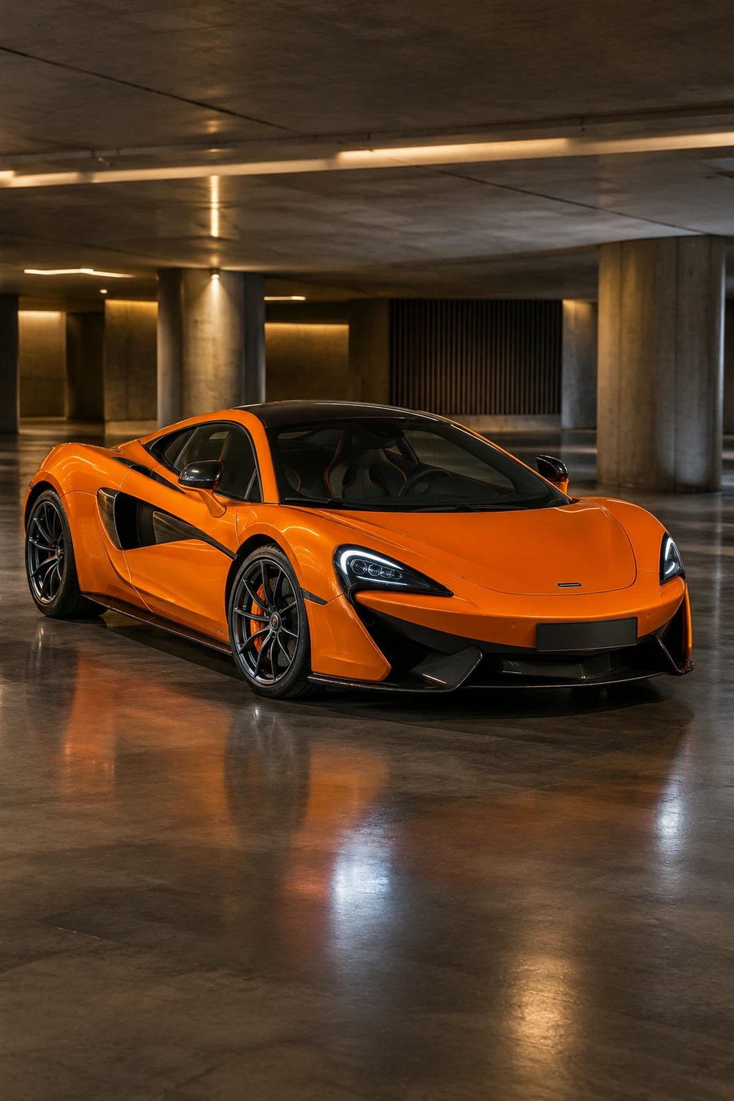 АВТО 1008469 Макларен 570S оранжевый Подземный паркинг латунный свет