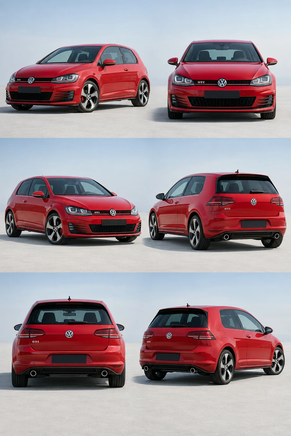 АВТО 1006844 Volkswagen Golf GTI Mk7 алый шесть ракурсов