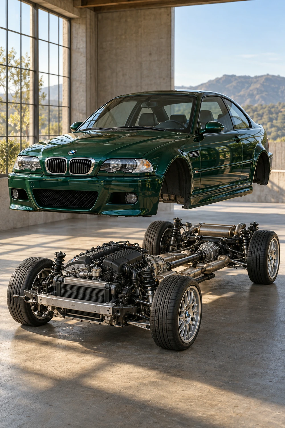 АВТО 1007105 BMW M3 E46 зелёный цельный кузов и механика