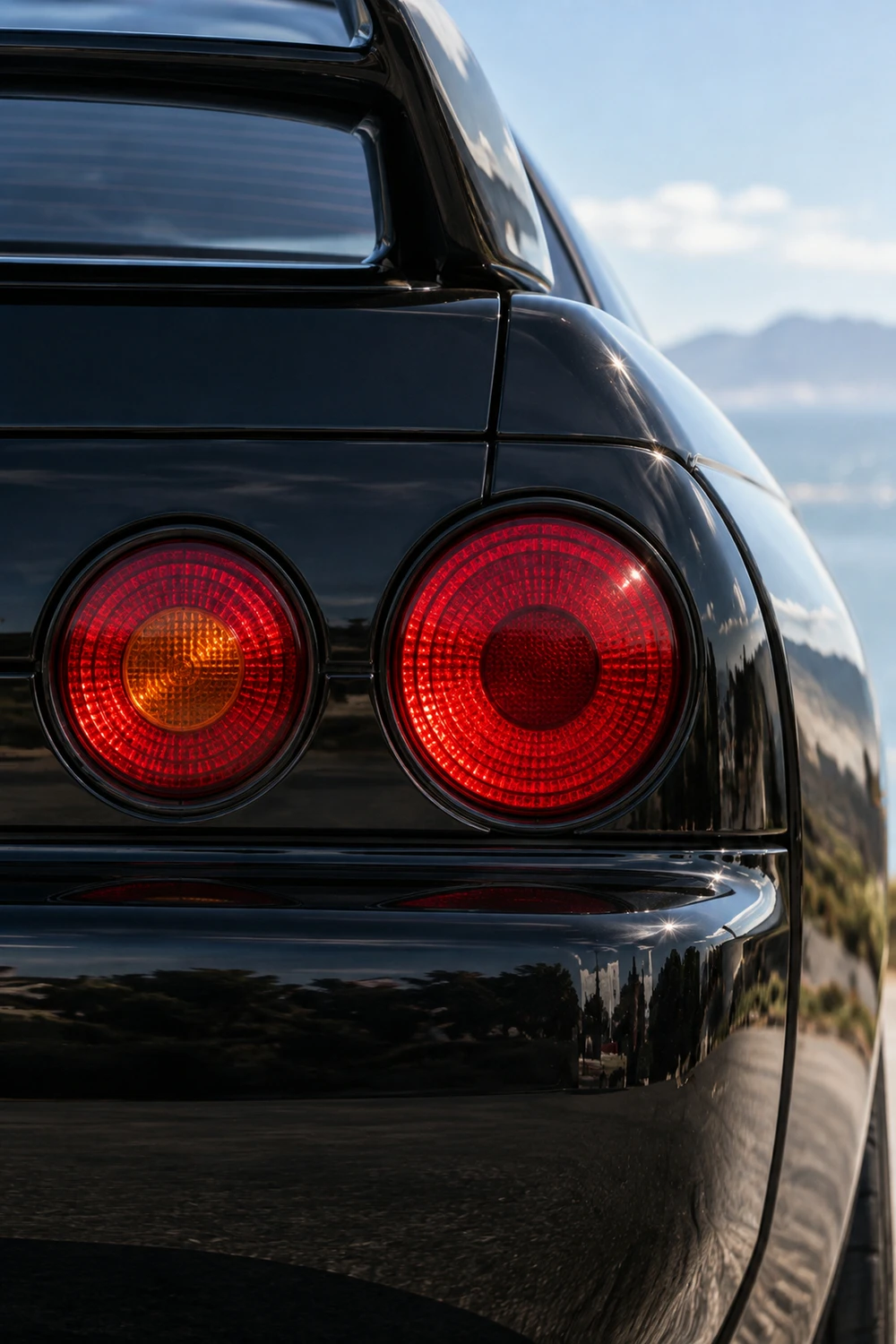АВТО 1007161 Nissan Skyline GTR R32 чёрный круглый задний свет
