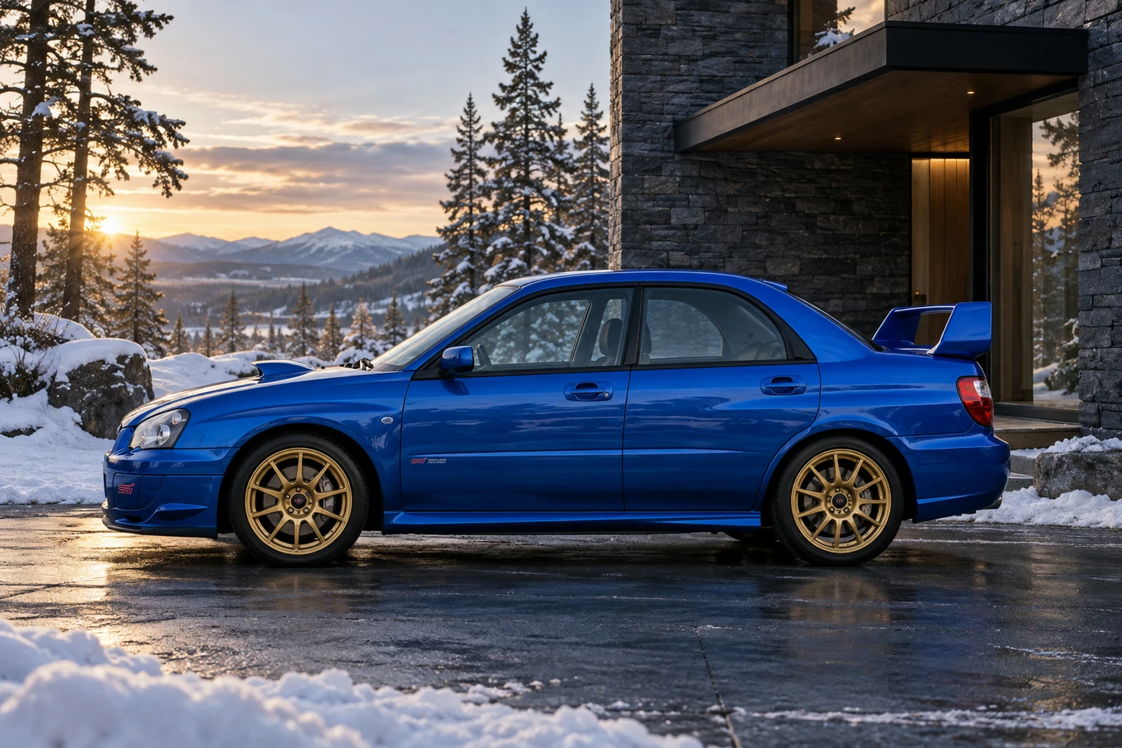 АВТО 1008414 Субару Импреза STI Синий Снежная галерея