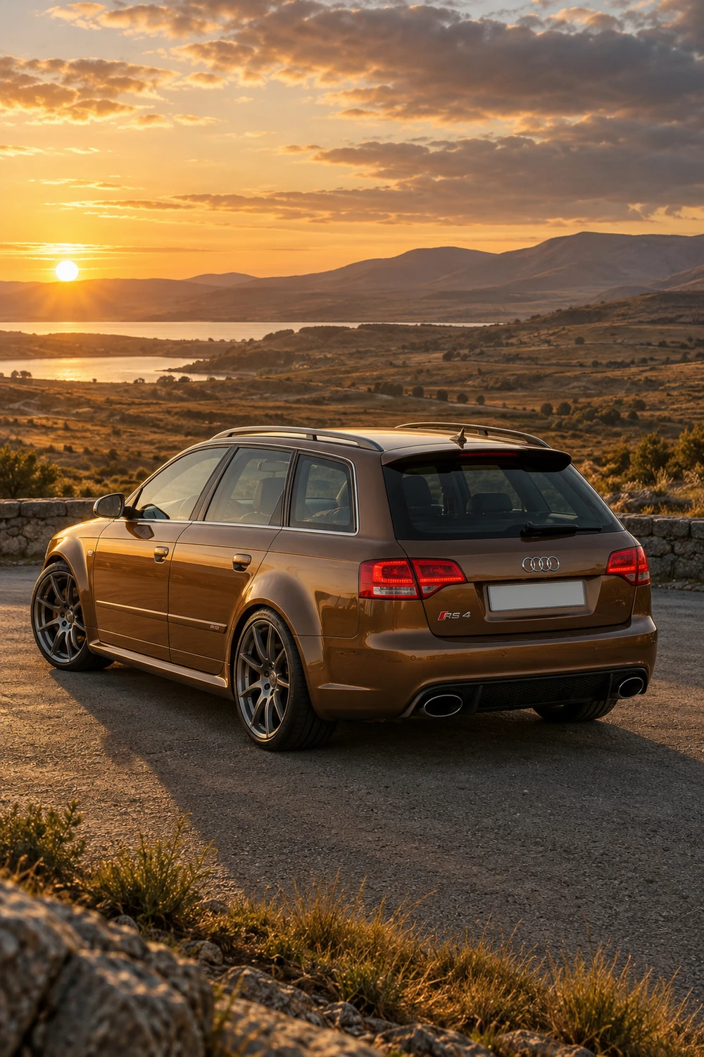 АВТО 1007305 Audi RS4 Avant B7 бронзовый закат в степи