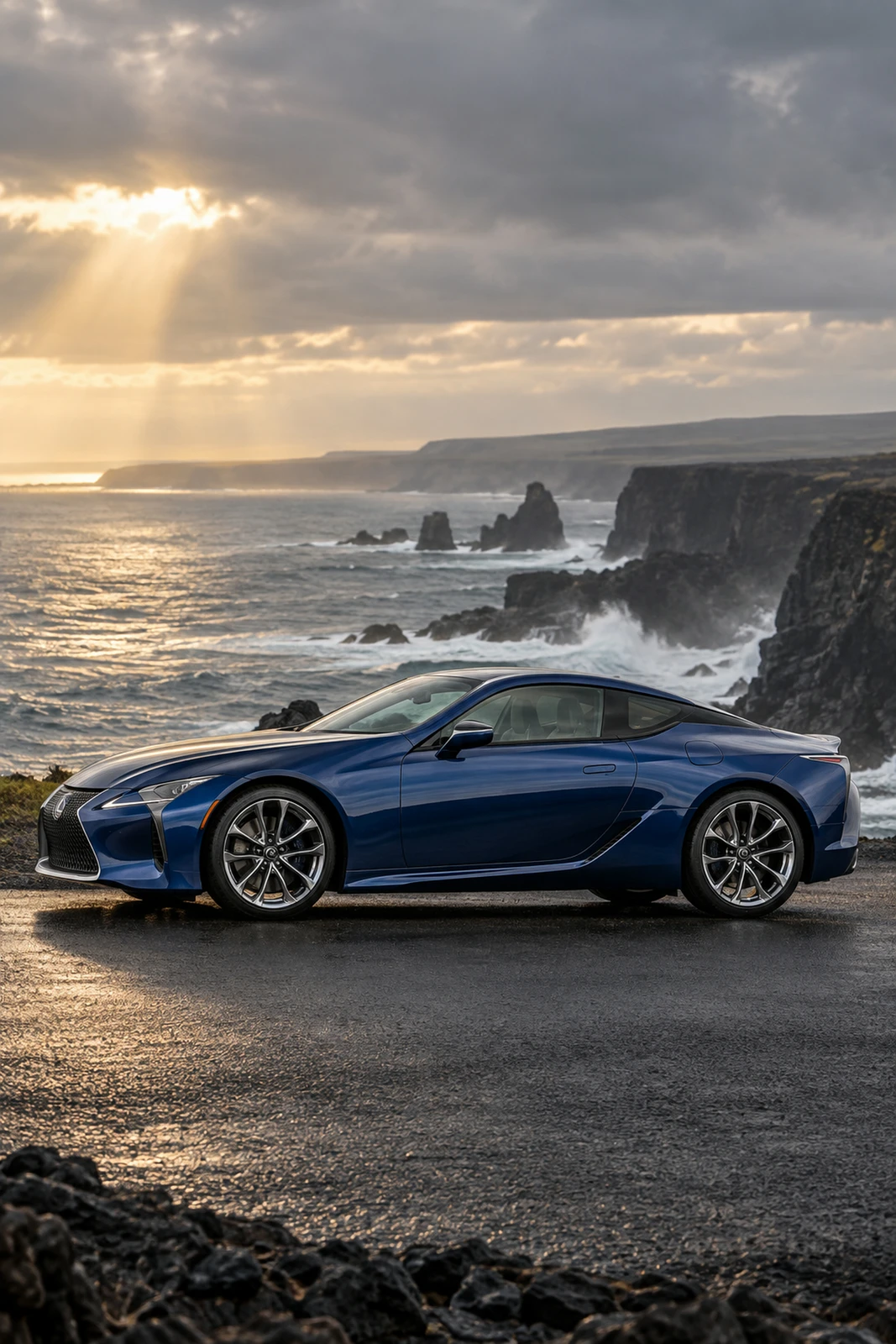 АВТО 1008289 Лексус LC500 Синий Береговые скалы