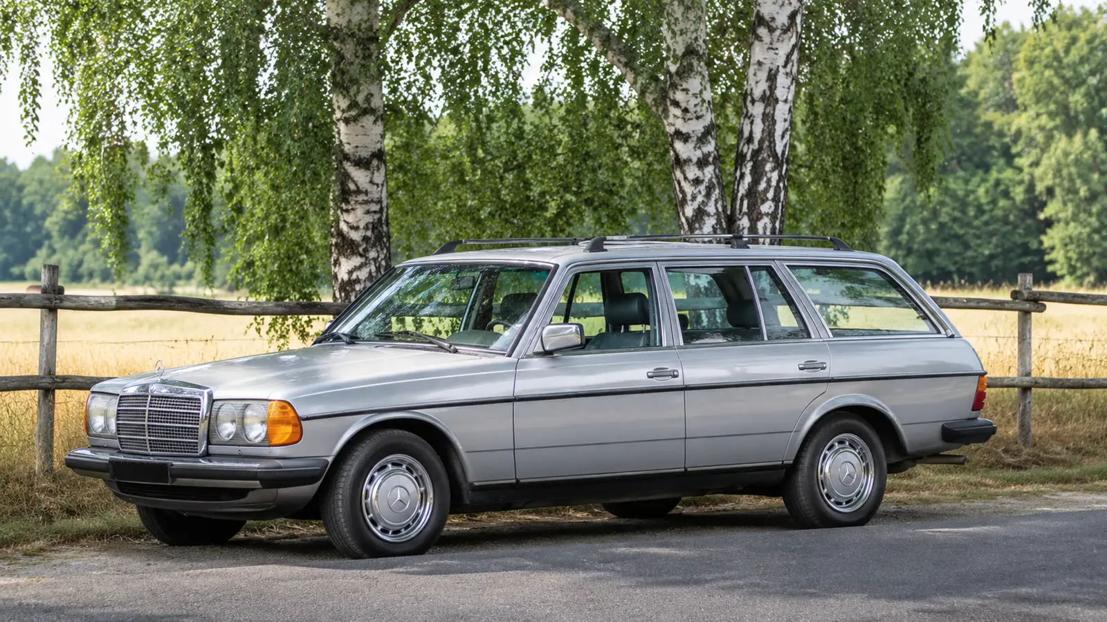 АВТО 1000108 серебристый Mercedes-Benz W123 универсал у берёз