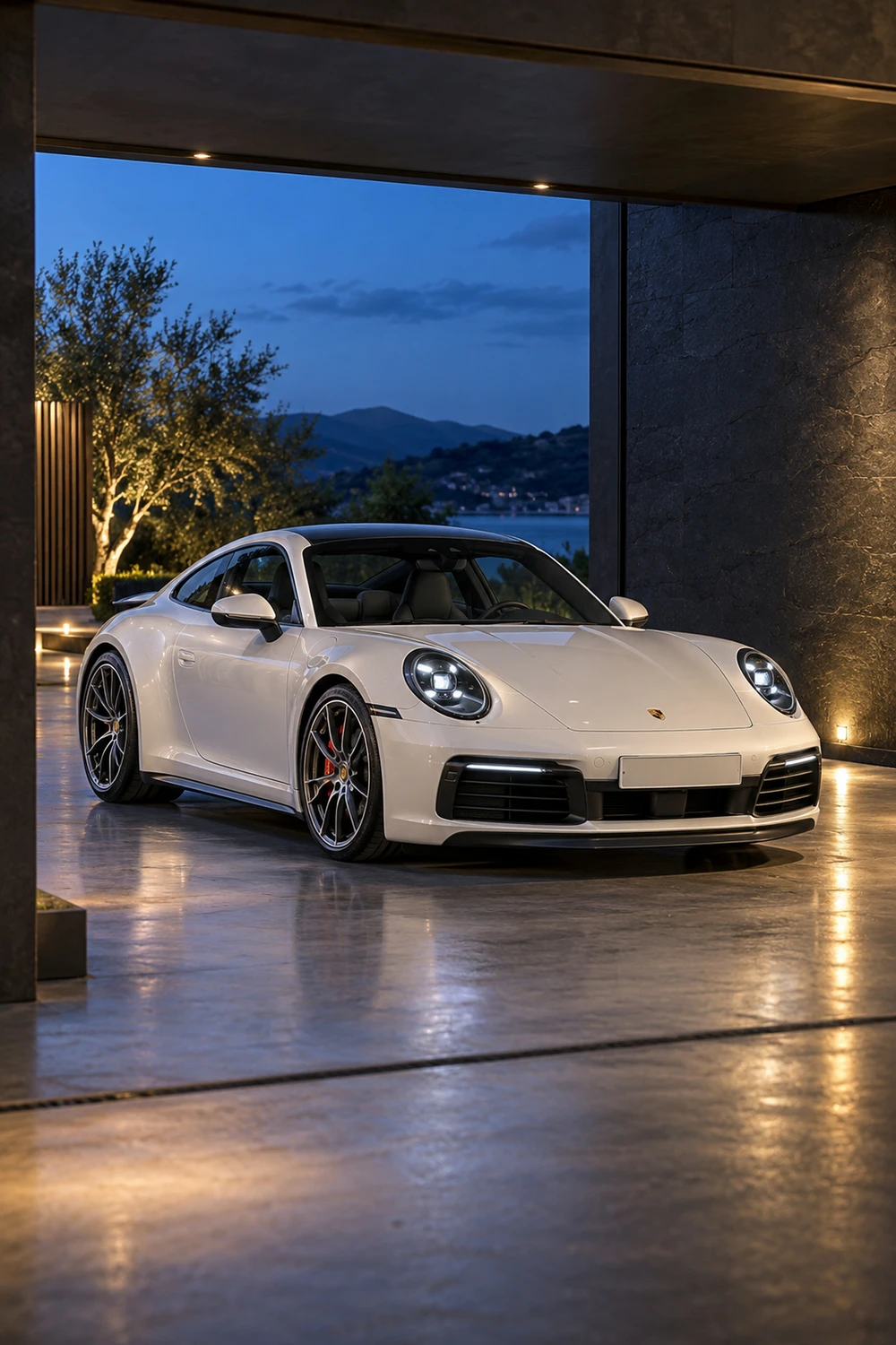АВТО 1006871 Porsche 911 Carrera S 992 жемчужный белый чёрный павильон