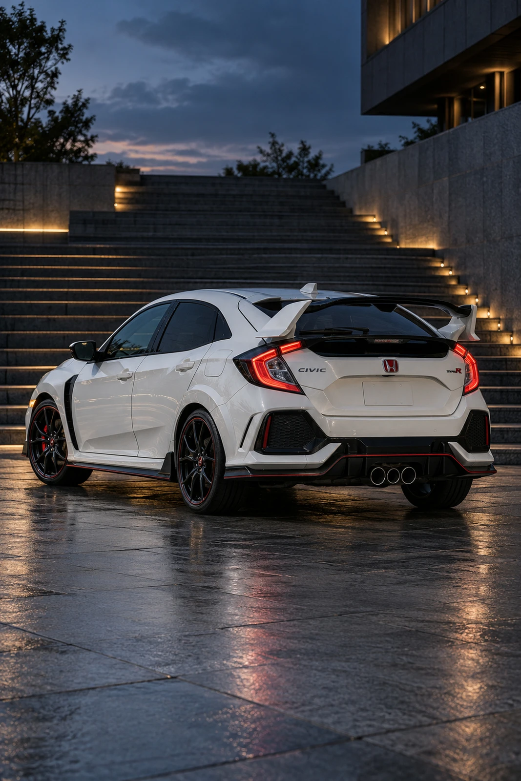 АВТО 1008269 Хонда Civic Type R белый Городские лестницы