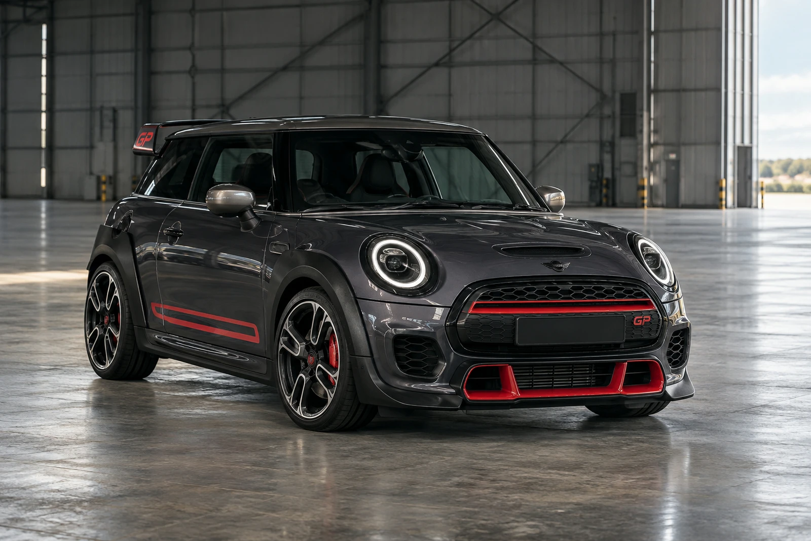 АВТО 1008474 Мини JCW GP3 серый Индустриальный ангар