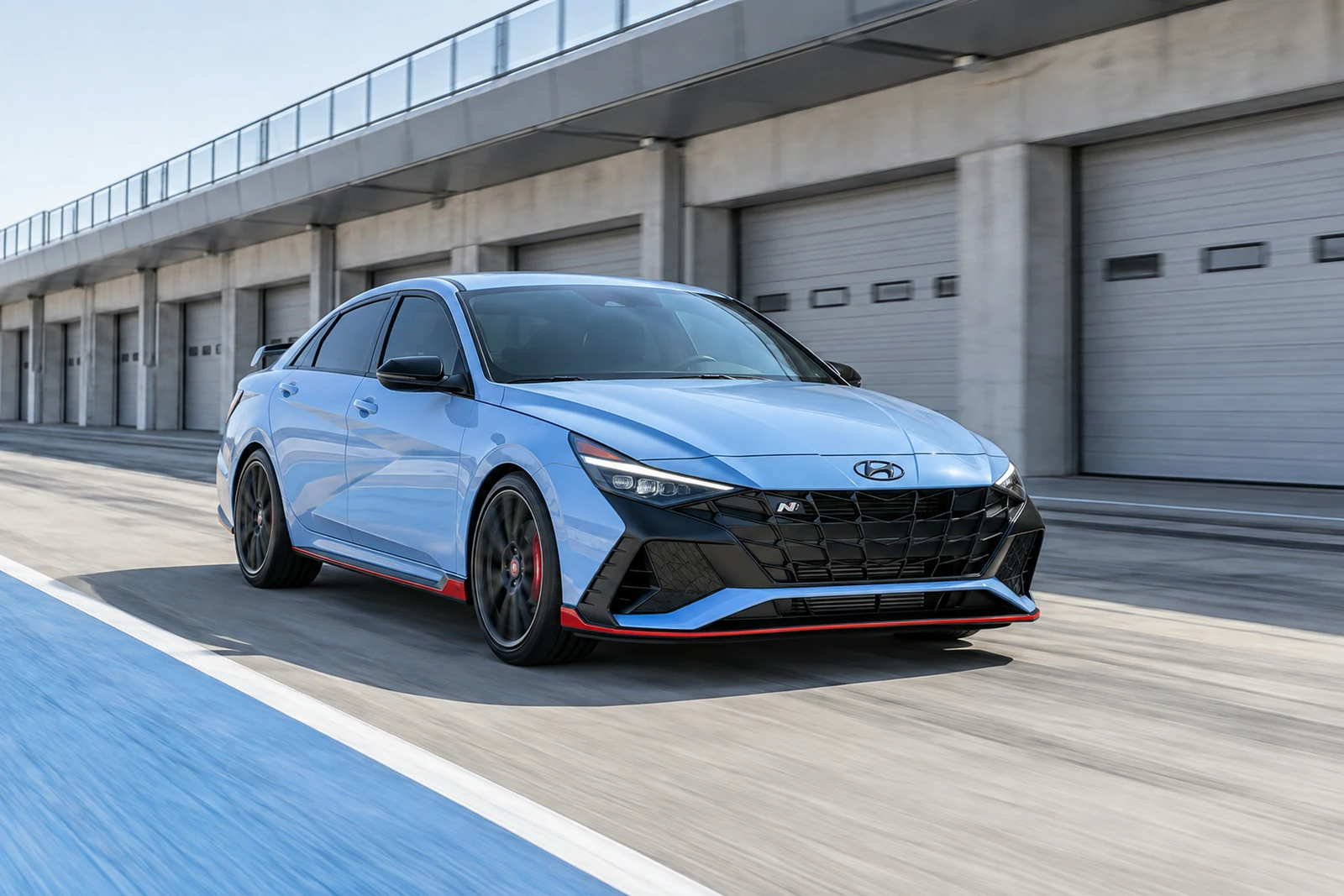 АВТО 1007562 синий Hyundai Elantra N на пит лейне