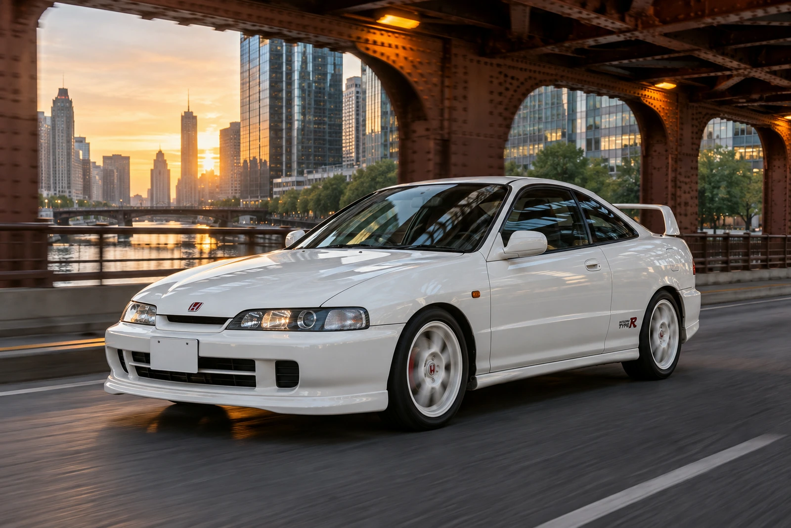 АВТО 1008642 Хонда Integra TypeR DC2 белый Стальной мост Чикаго