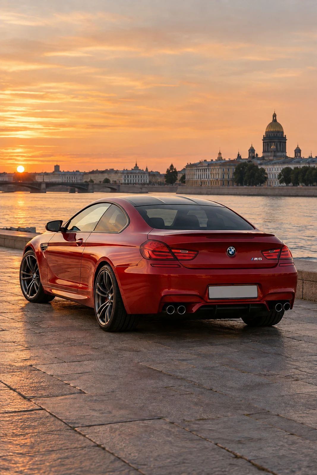 АВТО 1008231 БМВ M6 F13 красный Закатная набережная