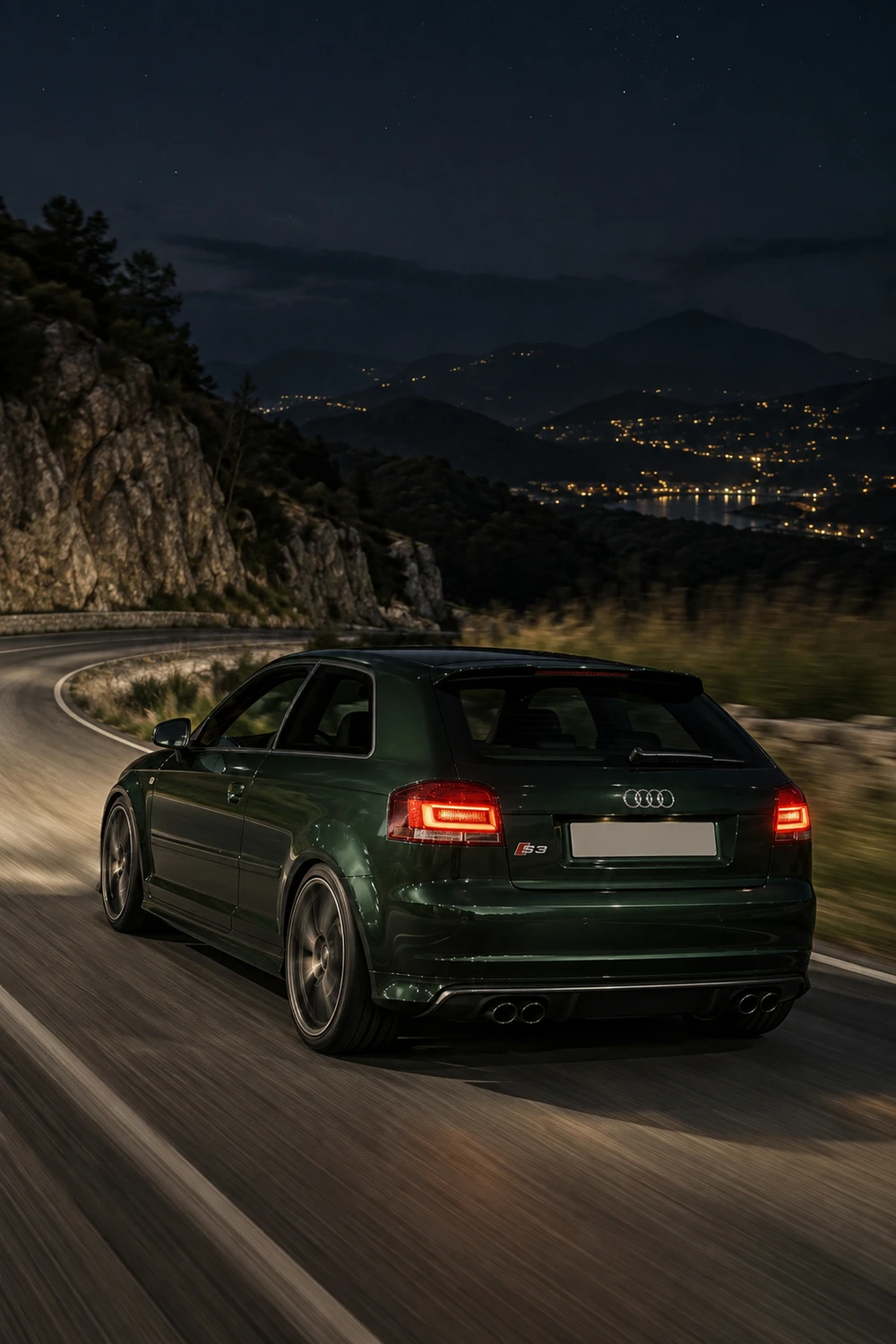 АВТО 1007290 Audi S3 8P зелёный горная дорога
