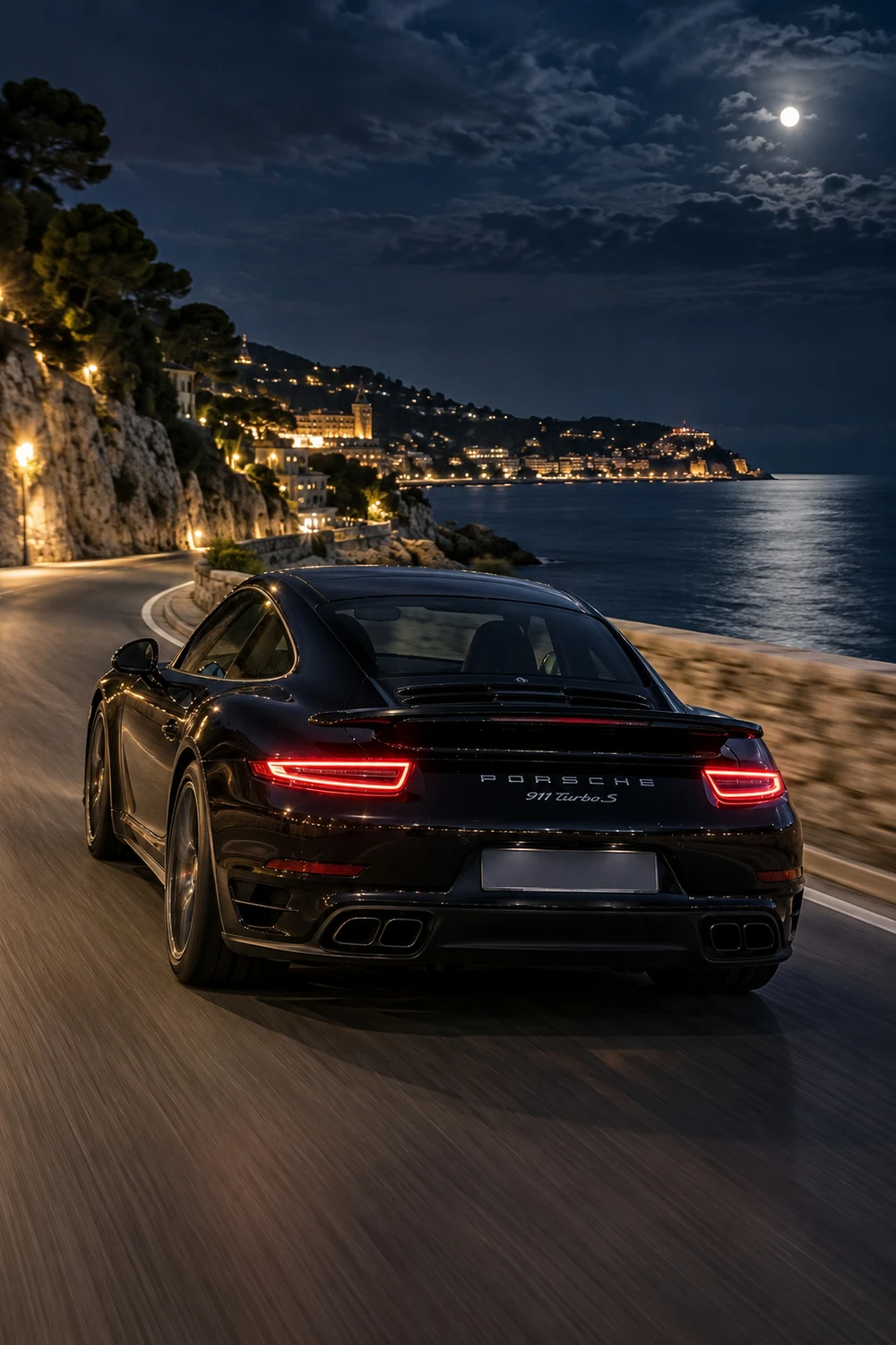 АВТО 1007122 Porsche 911 Turbo S 991 чёрный прибрежный вираж