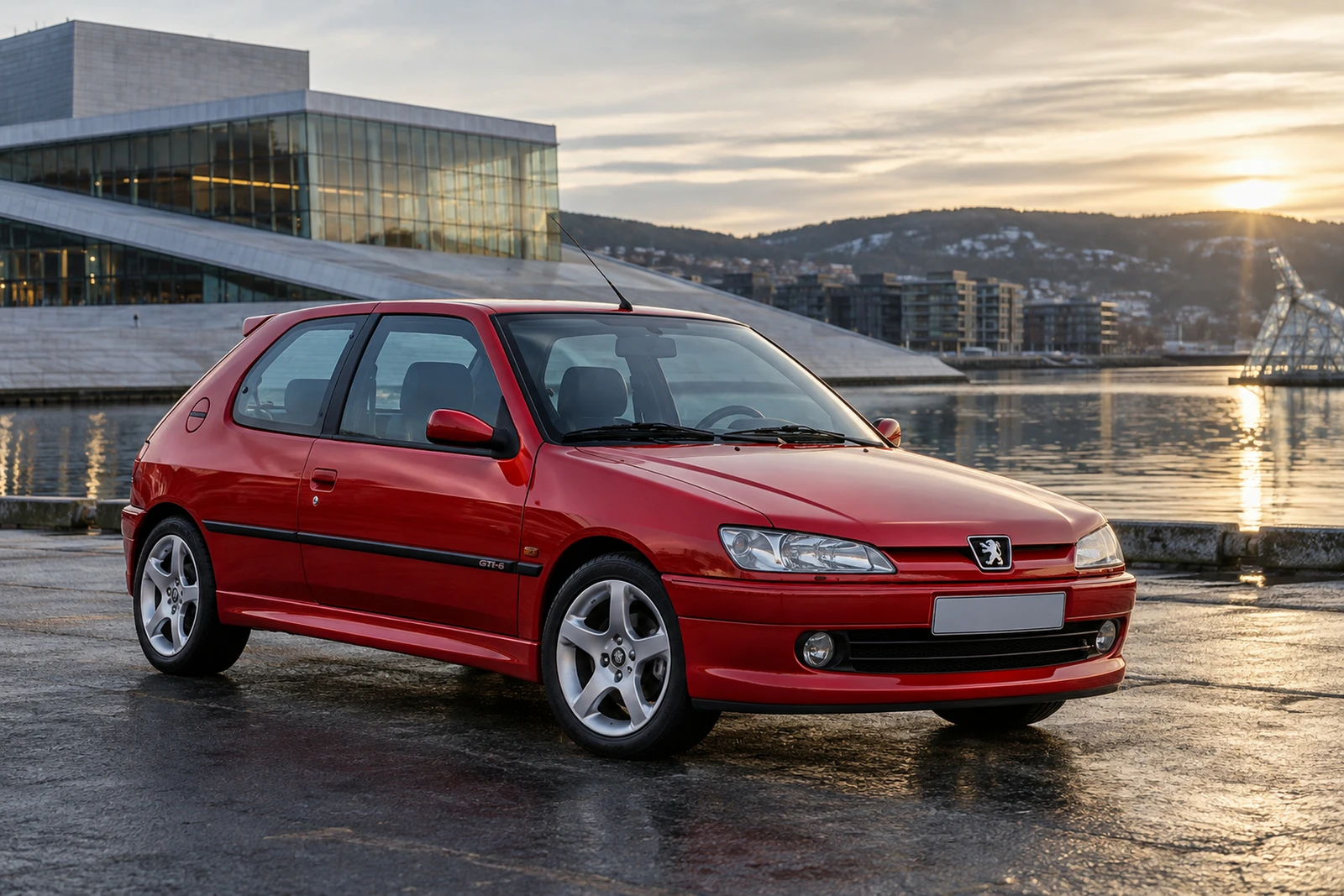 АВТО 1008558 Пежо 306 GTI6 красный Осло музейный порт