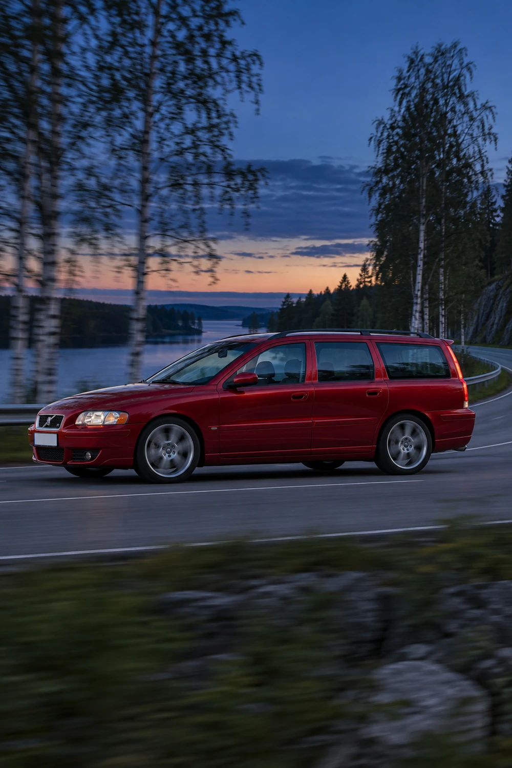 АВТО 1007312 Volvo V70 R красный лесная дорога