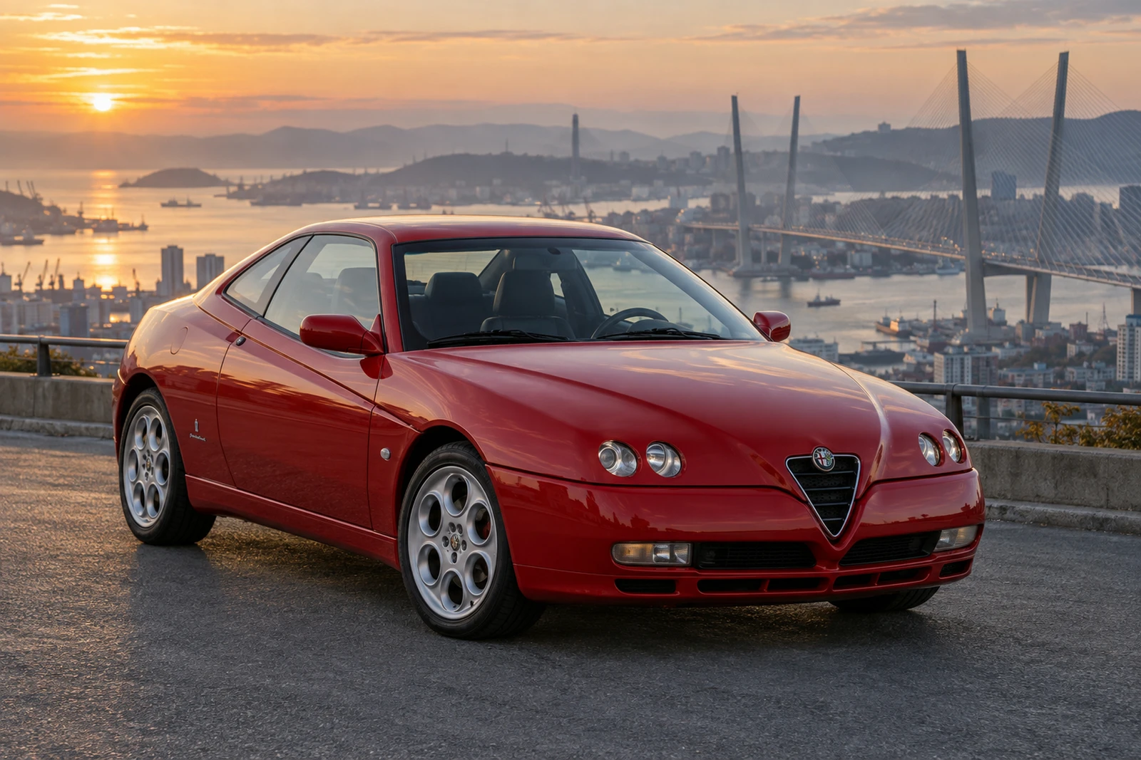 АВТО 1008456 Альфа Ромео GTV 916 красный Владивосток портовый вид