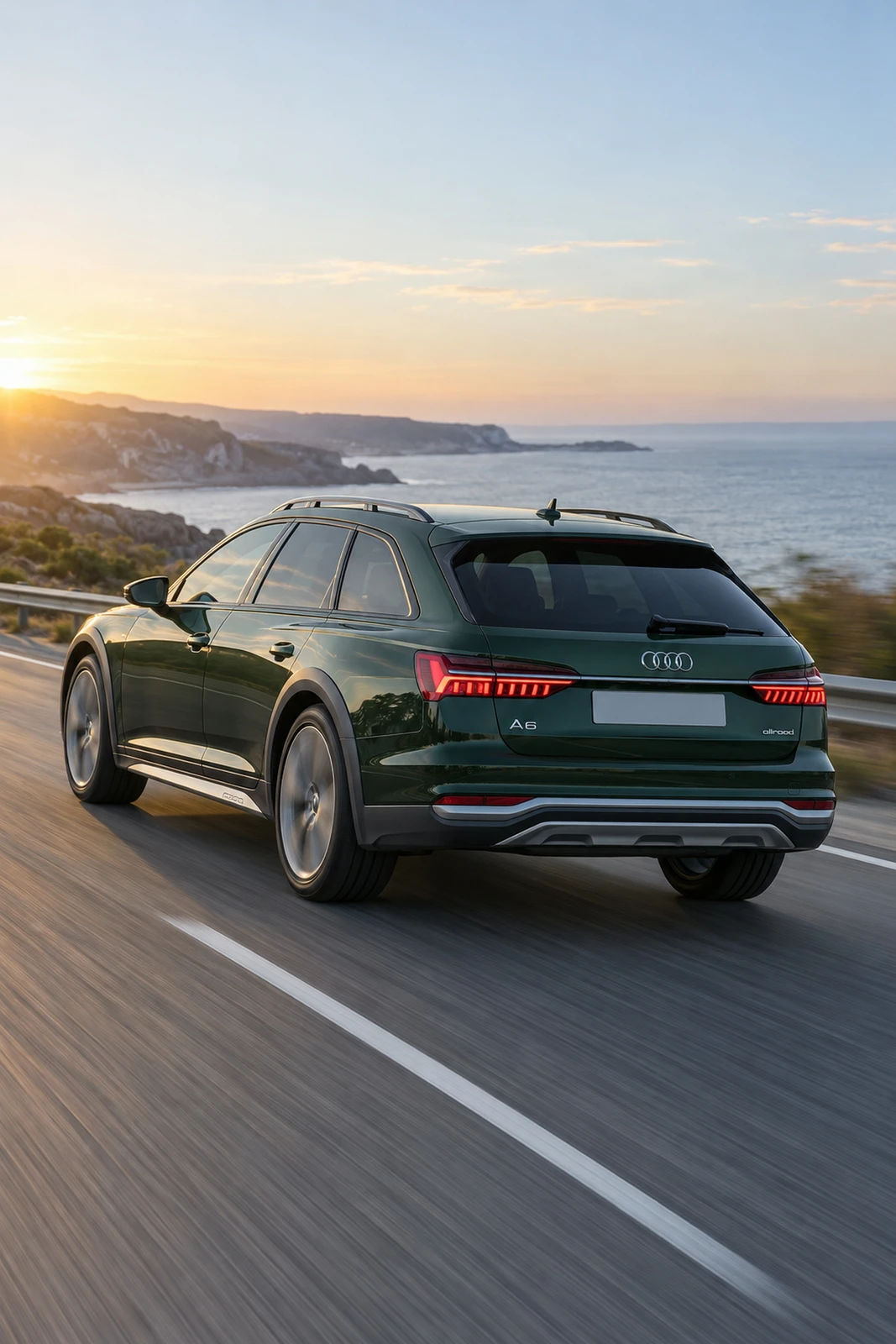 АВТО 1007957 Ауди A6 Оллроуд зелёный Приморское шоссе