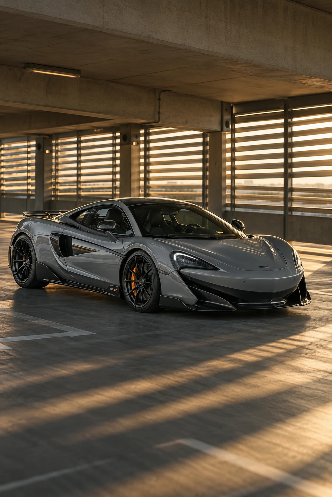 АВТО 1008569 Макларен 600LT серый Паркинг золотые жалюзи