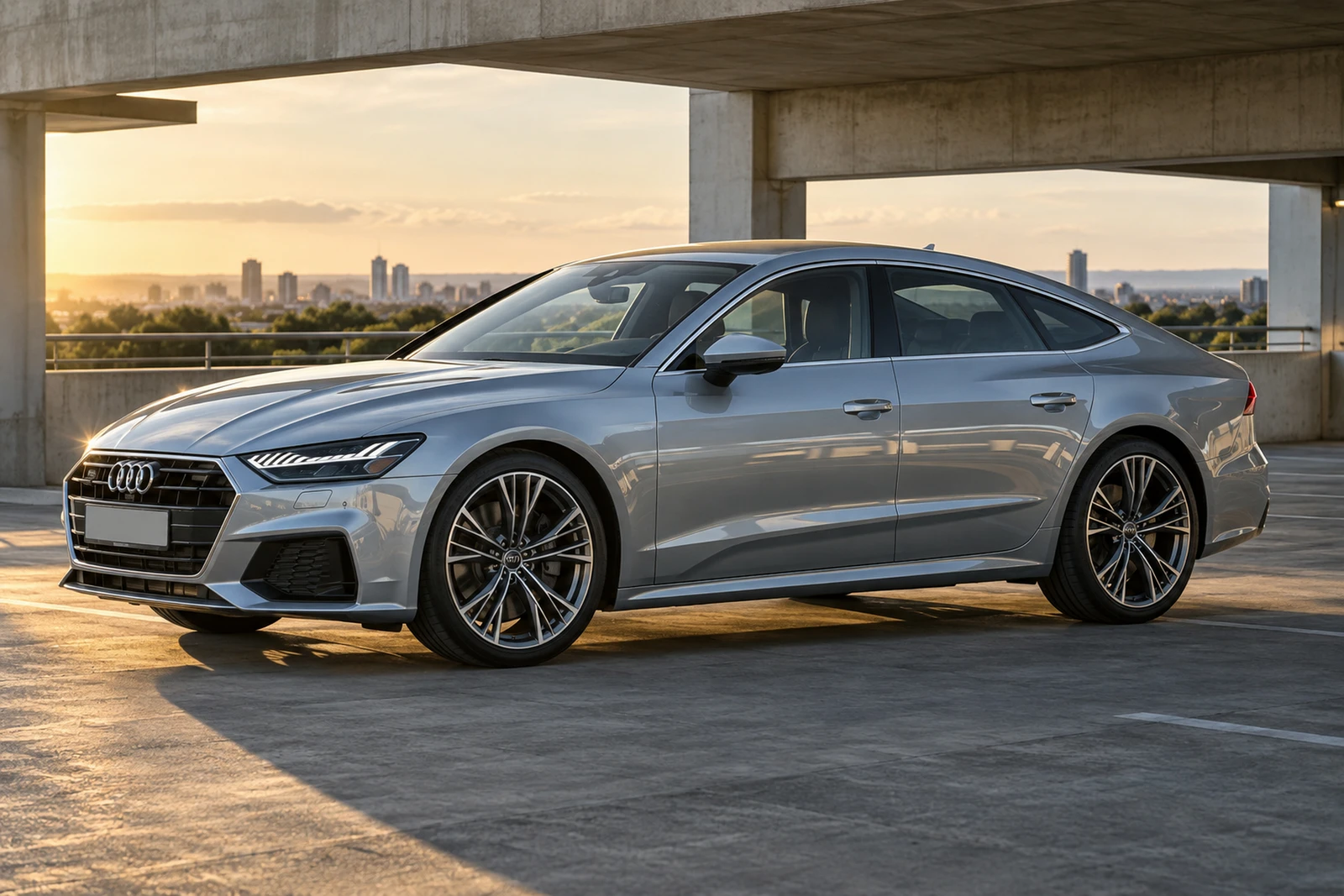 АВТО 1007886 Ауди A7 серебристый Открытый паркинг