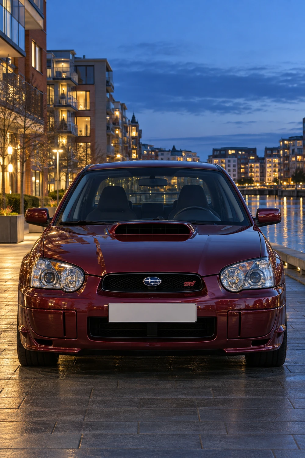 АВТО 1006925 Subaru Impreza STI GD бордовый Стокгольм