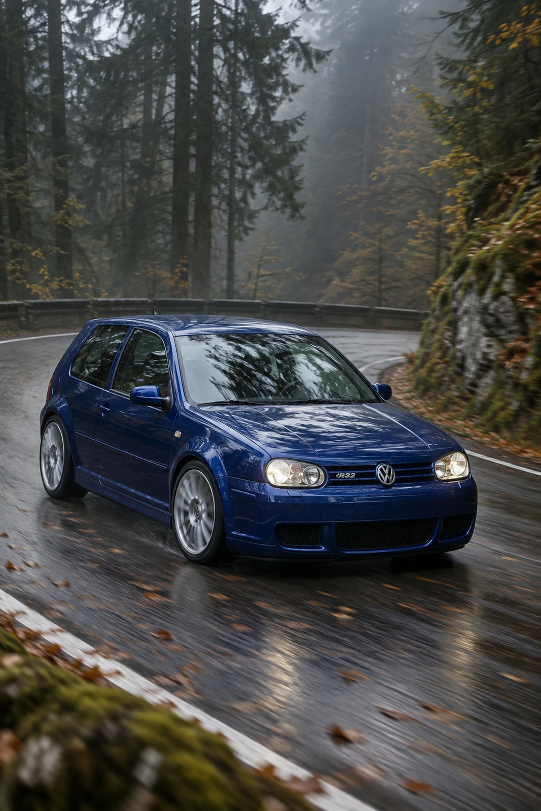 АВТО 1008597 Фольксваген Golf R32 Mk4 синий Поворот в Шварцвальде