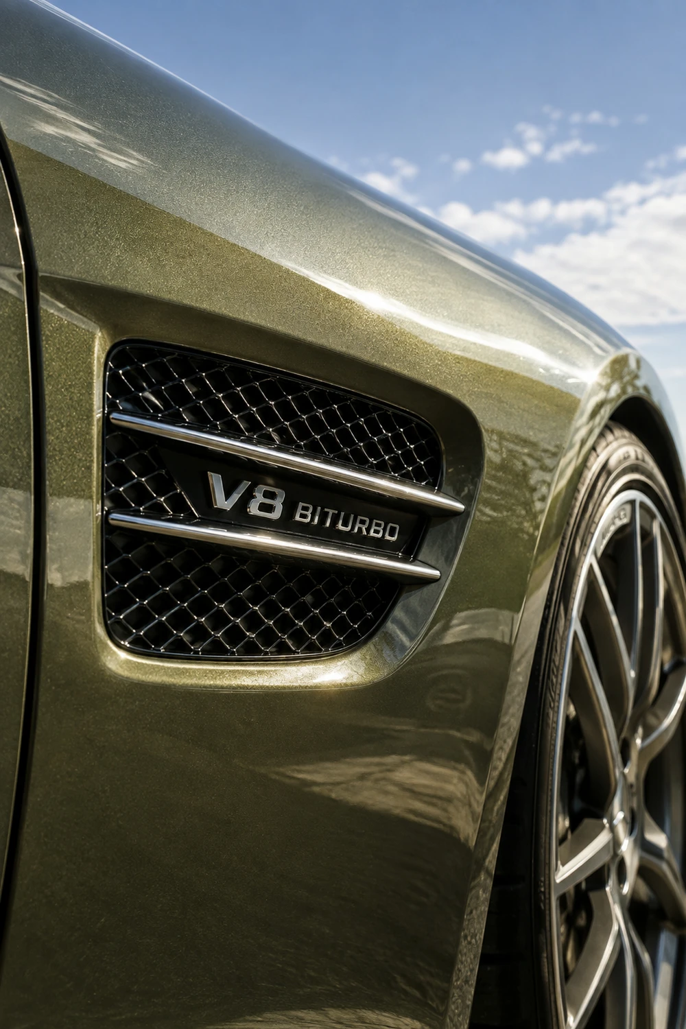 АВТО 1006748 Mercedes AMG GT оливковый боковая жабра