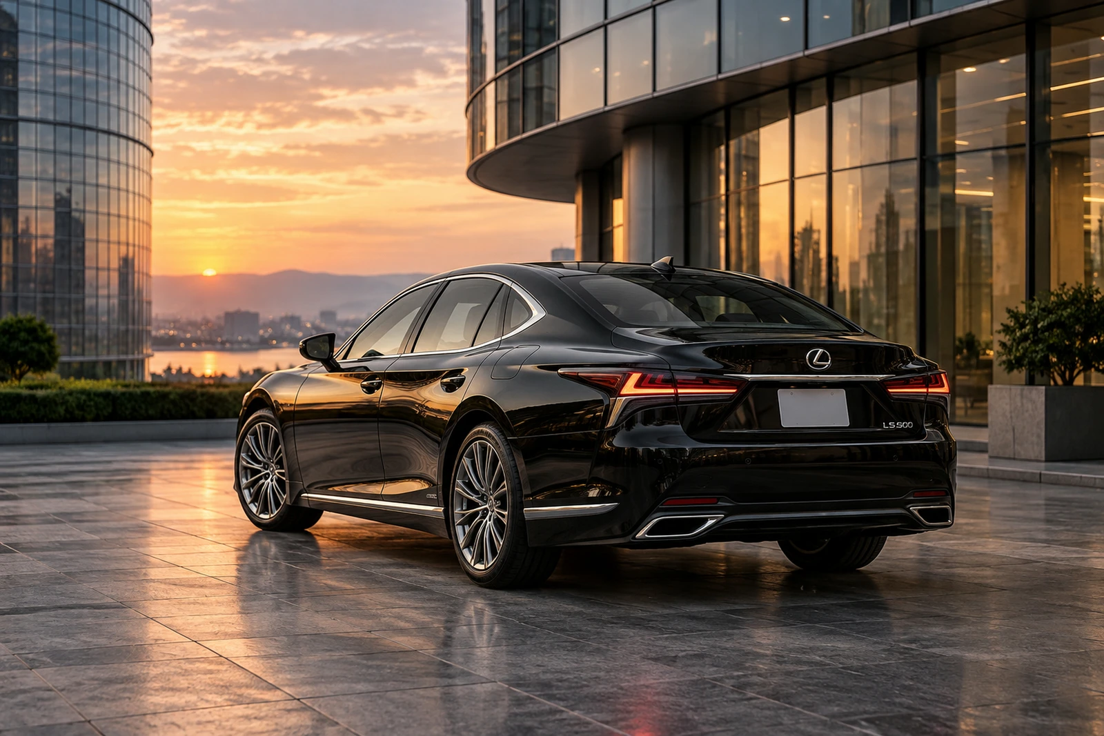 АВТО 1008376 Лексус LS500 Чёрный Деловой рассвет