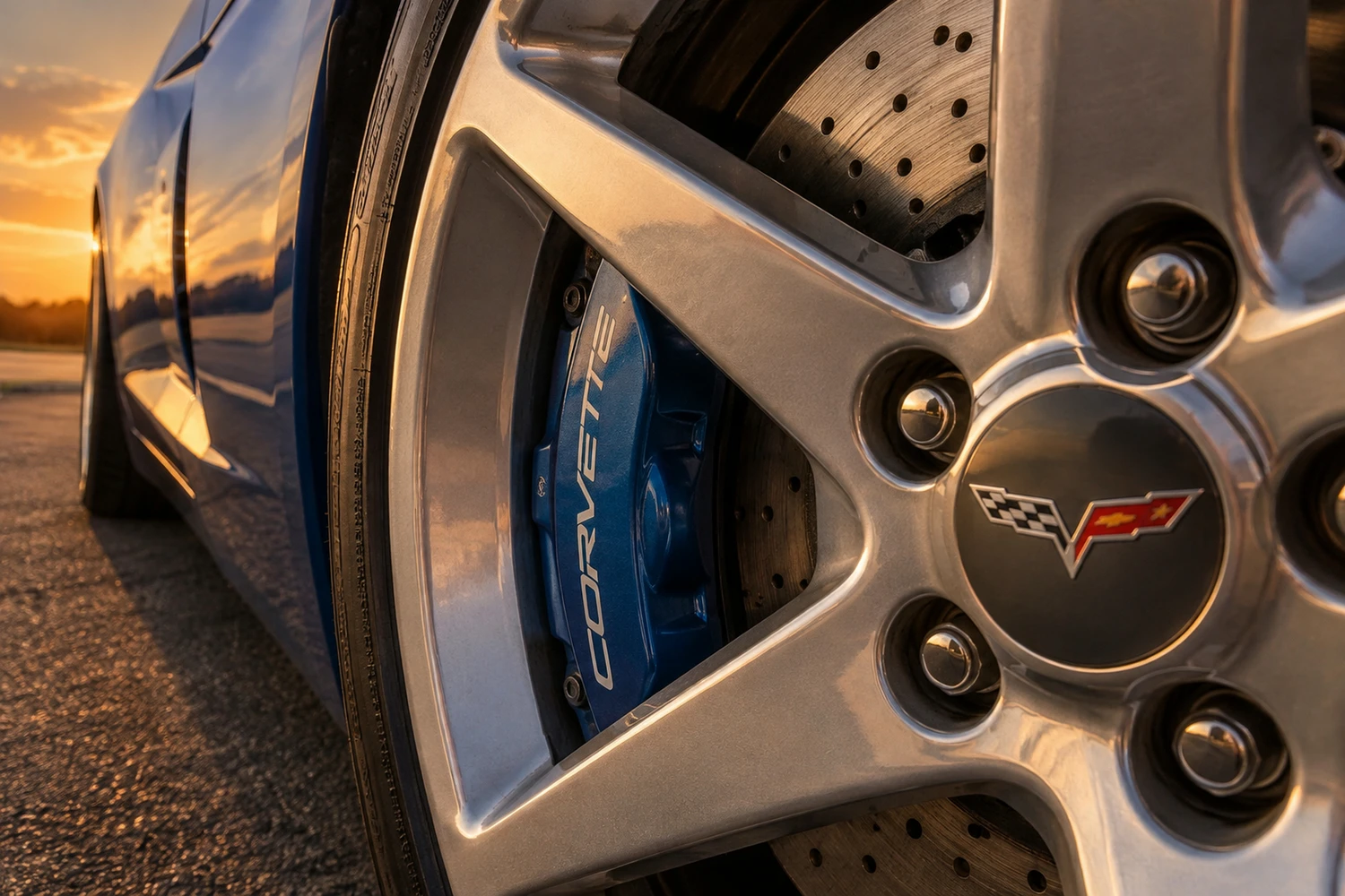 АВТО 1006901 Chevrolet Corvette C6 синий тормоз и спица
