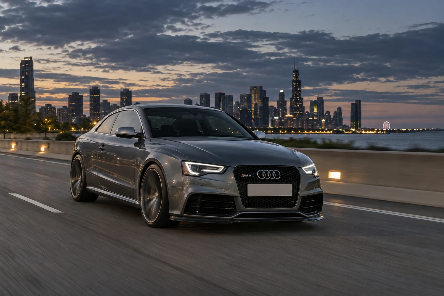 АВТО 1007450 Audi RS5 B8 серый ночной проезд