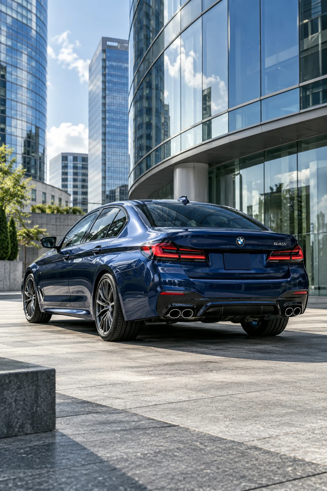 АВТО 1008141 БМВ 540i синий Стеклянные башни