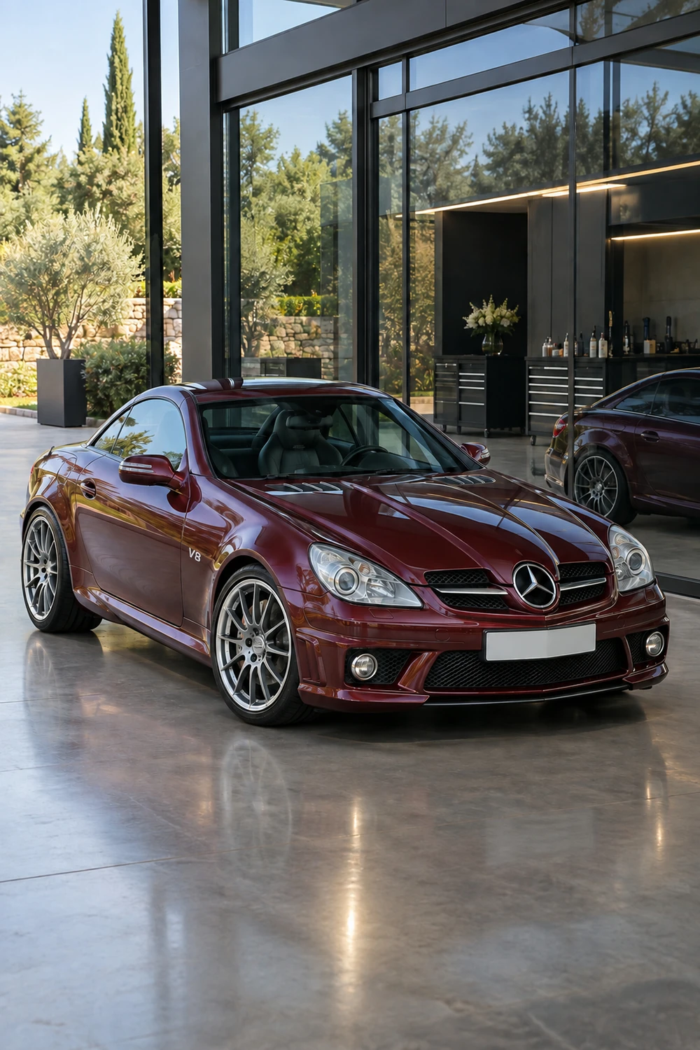 АВТО 1007289 Mercedes SLK55 AMG R171 бордовый детейлинг ателье