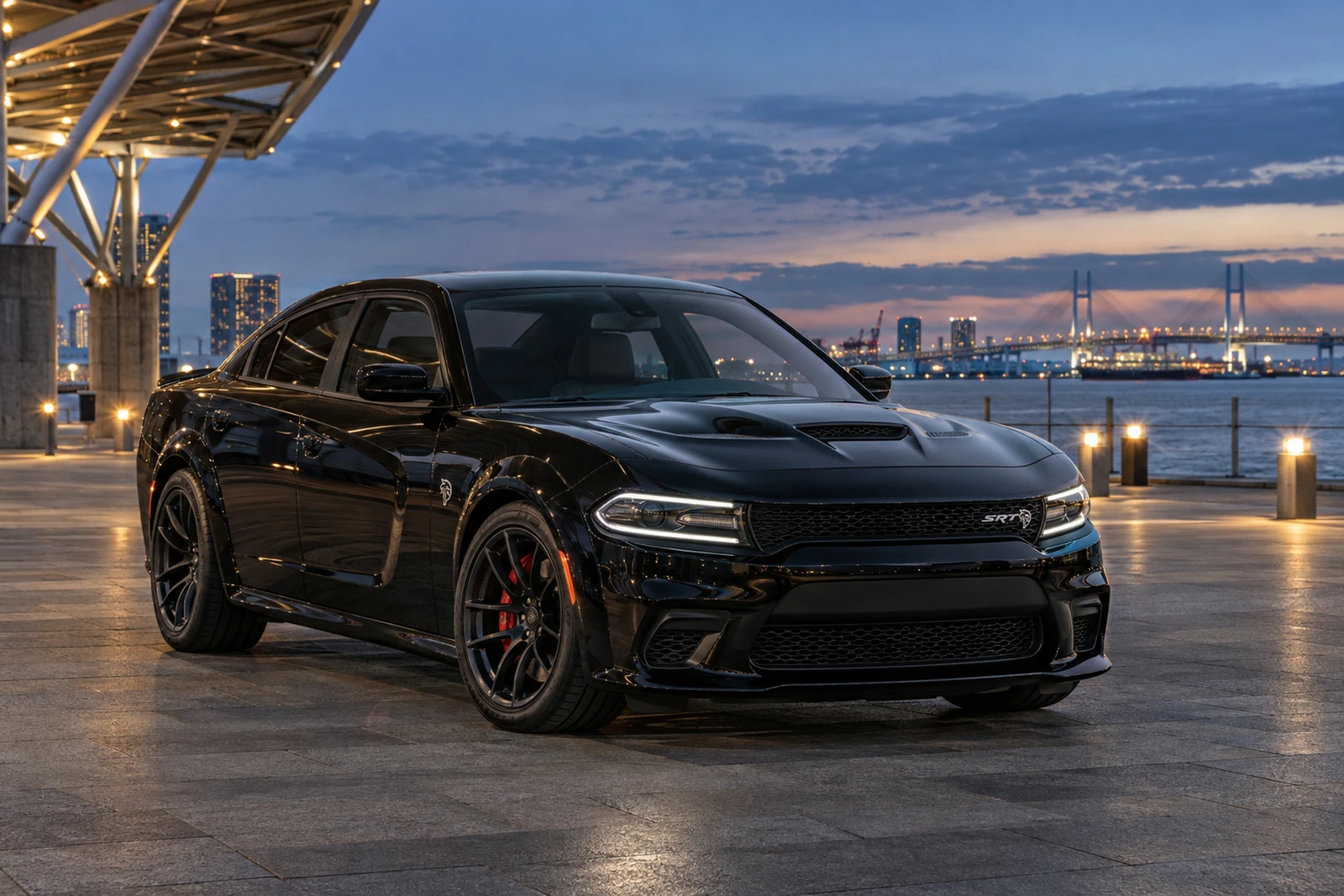 АВТО 1008564 Додж Charger Hellcat чёрный Йокогама портовый центр