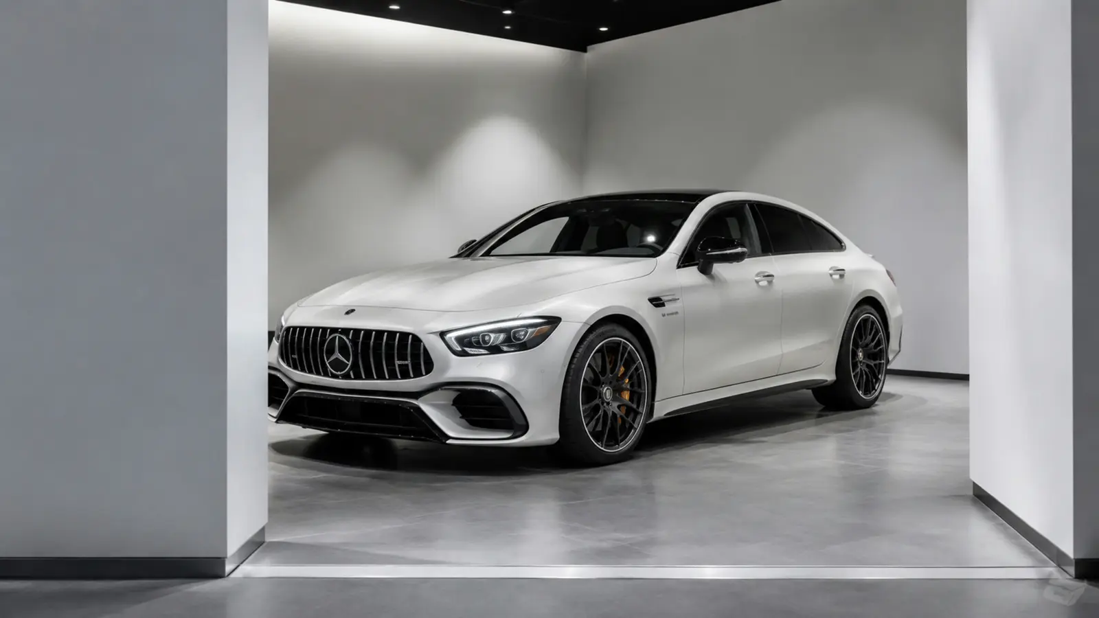 АВТО 1003104 жемчужно-белый Mercedes-AMG GT 63 крупно премиальный кадр
