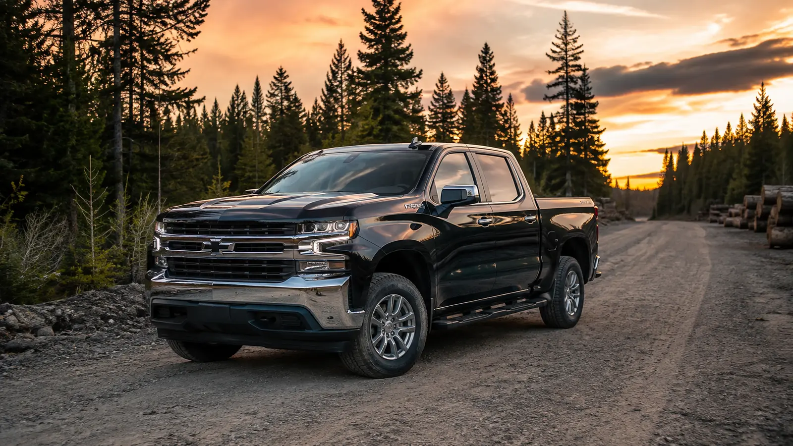 АВТО 1000551 серый Chevrolet Silverado на перевале