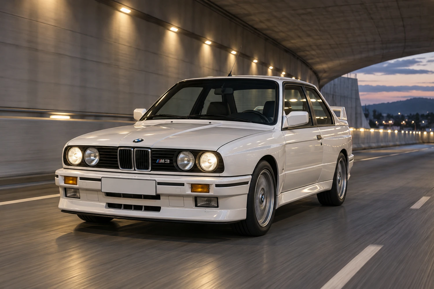 АВТО 1007248 BMW M3 E30 белый бетонный тоннель