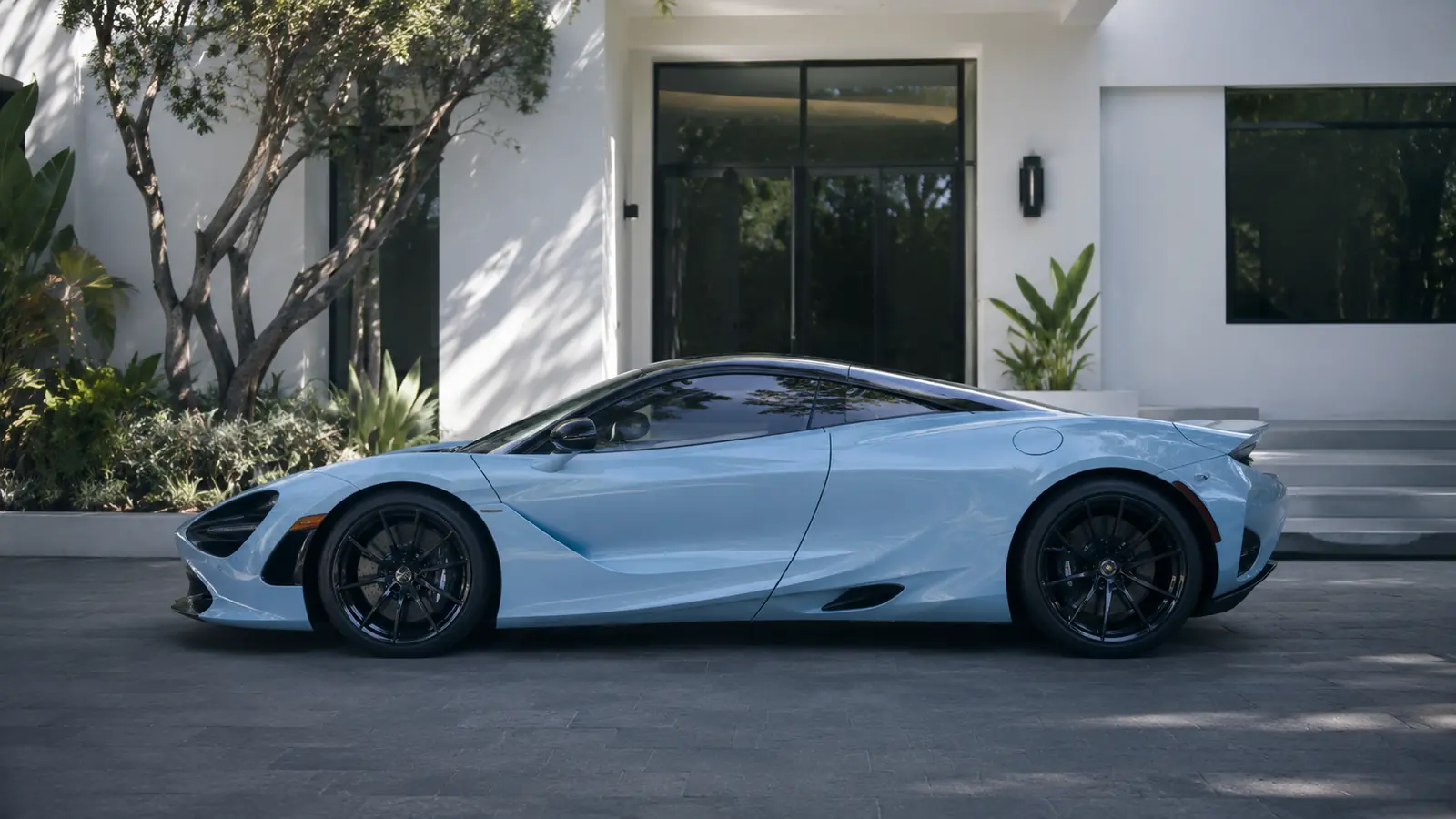 АВТО 1002425 голубой McLaren 750S у премиального дома