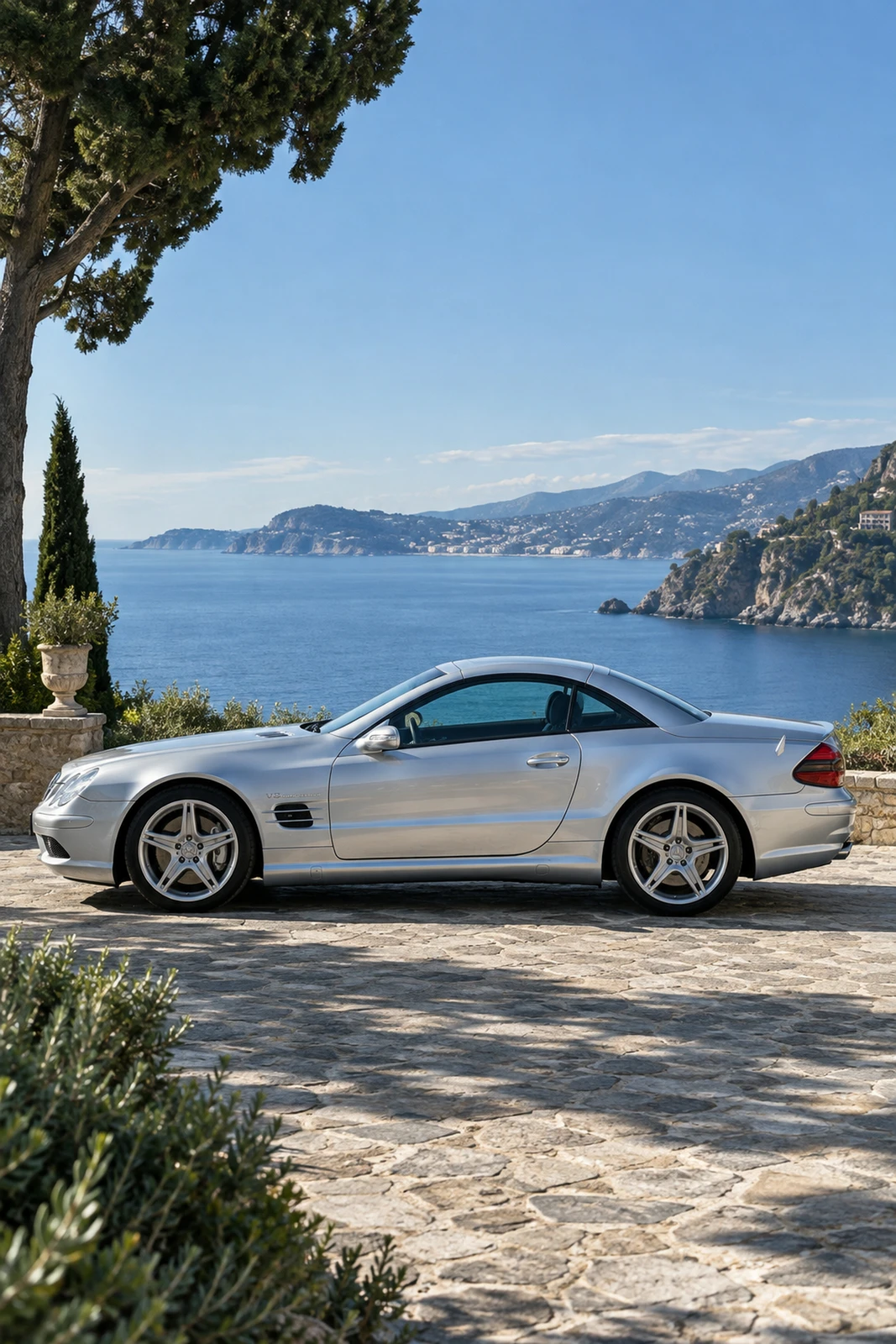 АВТО 1008235 Мерседес SL55 серебристый Лазурная бухта