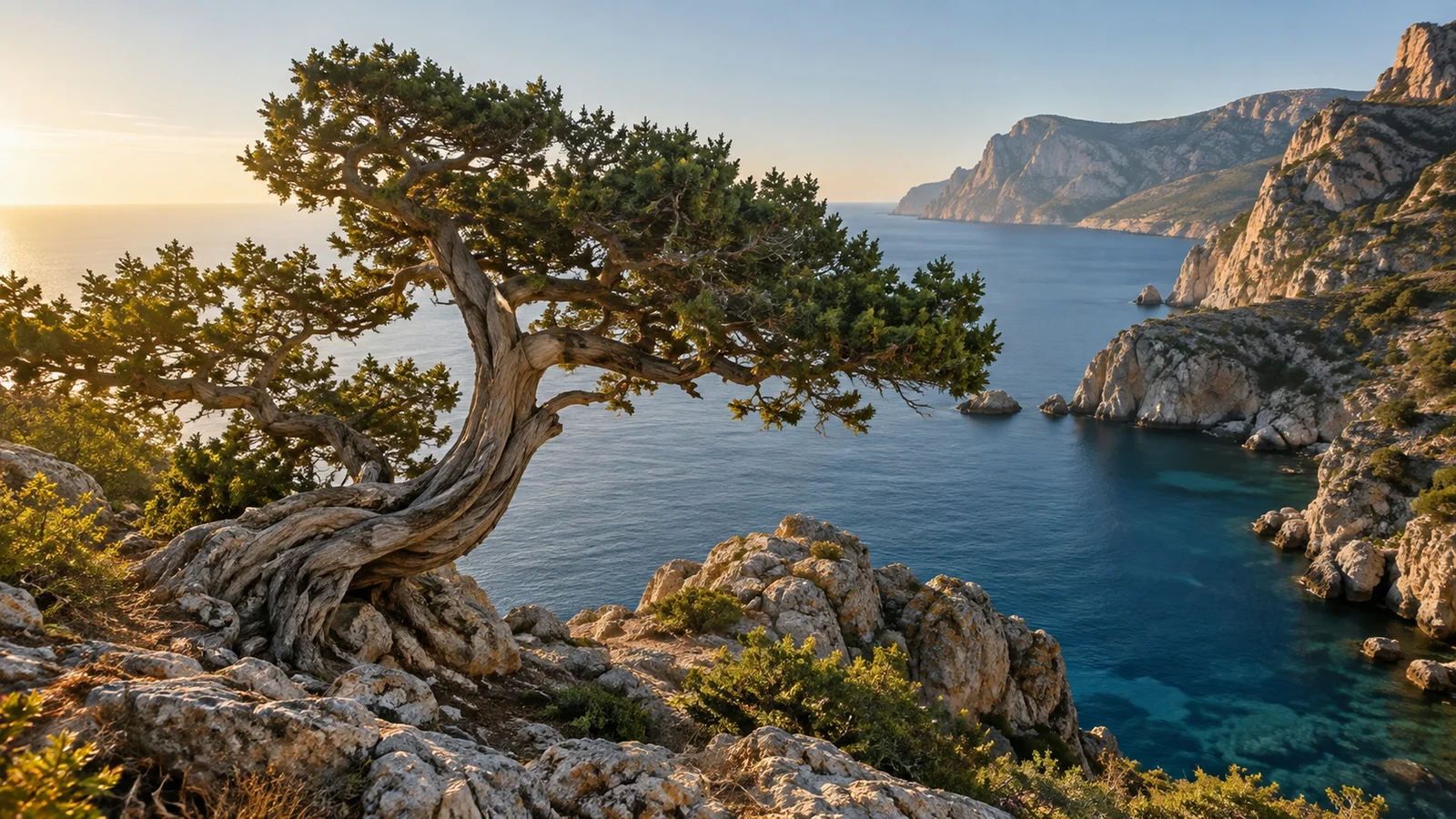 ПРН 1000681 Крым можжевельник над морем