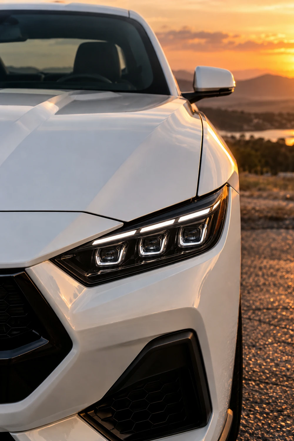 АВТО 1007167 Ford Mustang GT S650 белый ребро капота