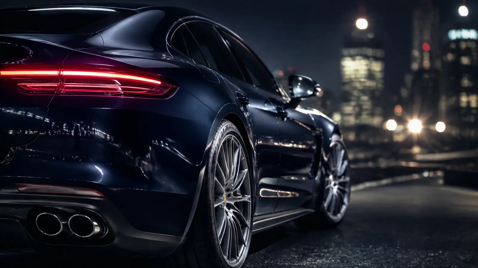 АВТО 1000998 крупный план заднего фонаря Porsche Panamera