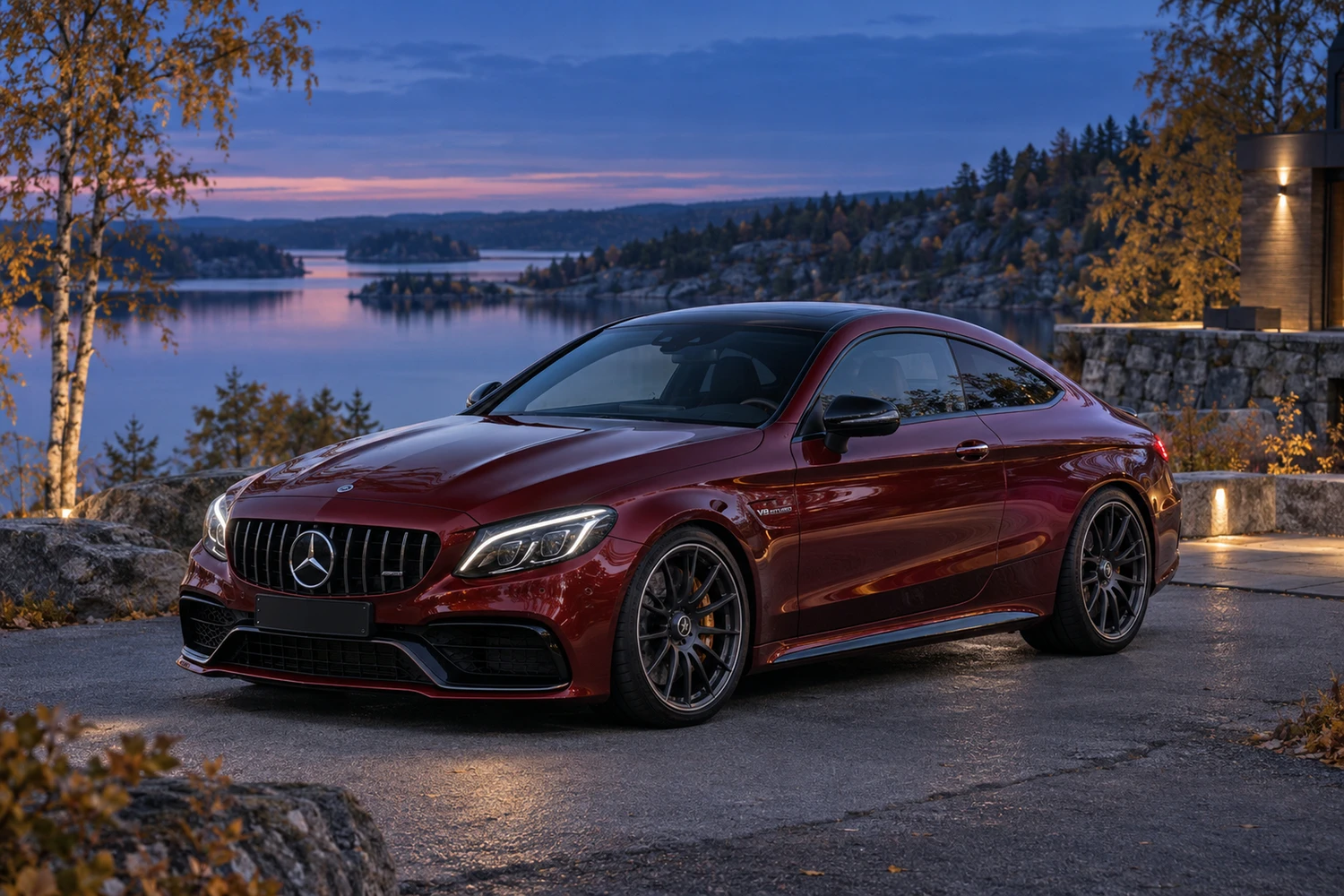 АВТО 1006842 Mercedes C63S C205 гранатовый осенний берег
