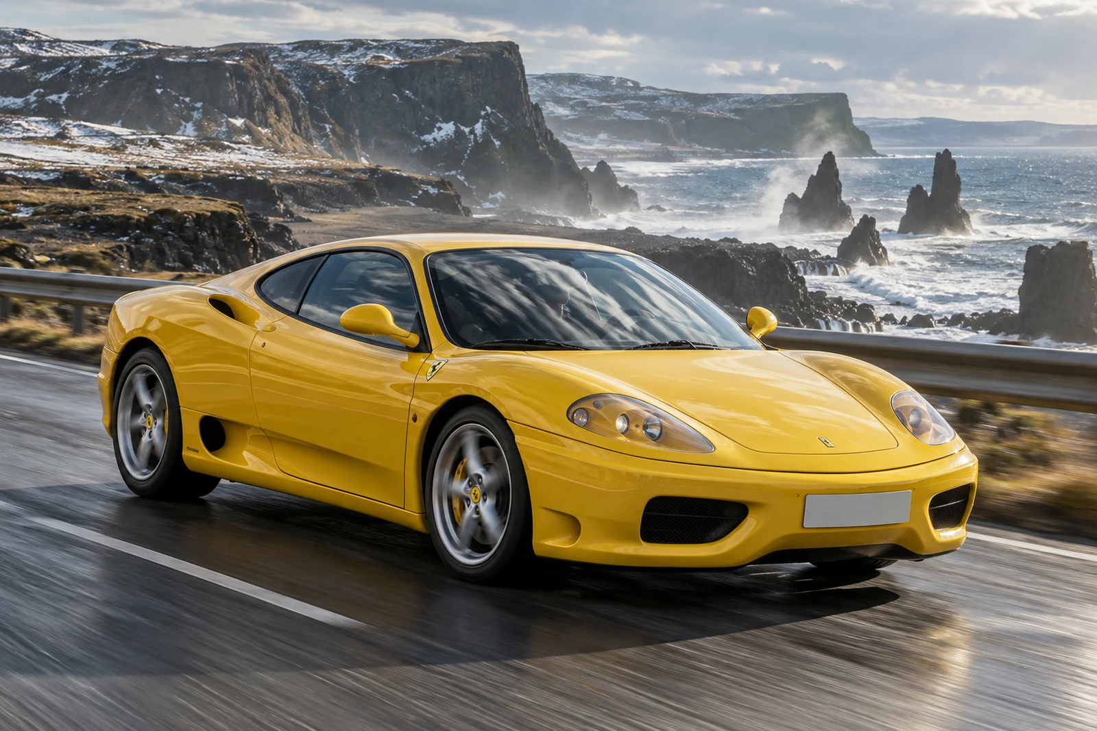 АВТО 1008620 Феррари 360 Modena жёлтый Базальтовый берег Исландии