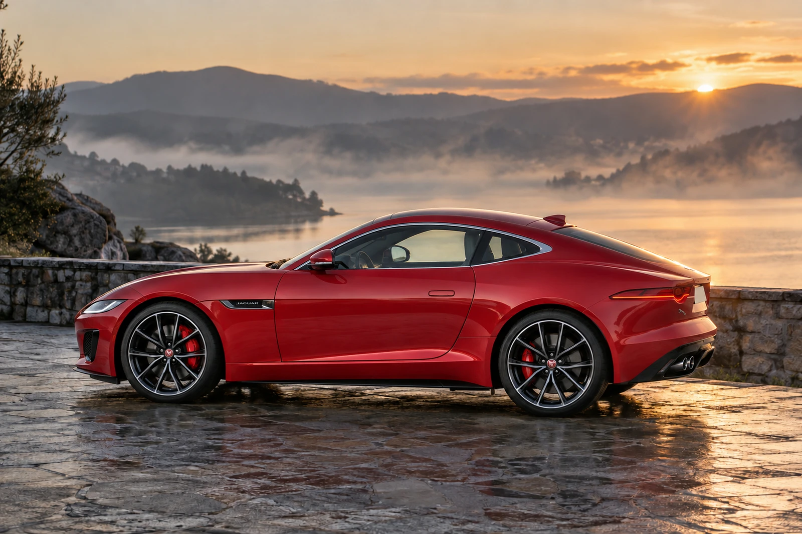 АВТО 1008358 Ягуар F Type R Красный Туманное озеро