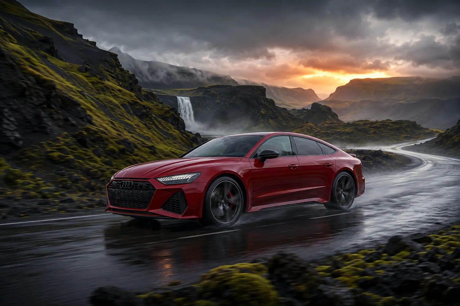 АВТО 1003534 красный Audi RS 7 Performance в вулканической долине