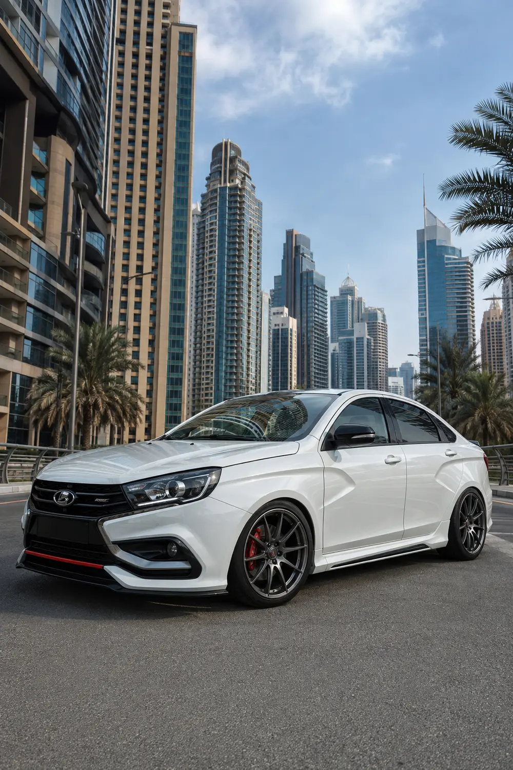 АВТО 1003843 белая прокаченная Lada Vesta Sport в районе Дубай-Марина