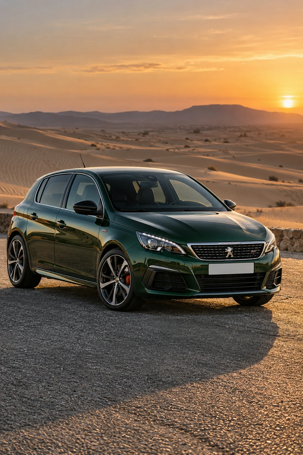 АВТО 1007093 Peugeot 308 GTi зелёный песок и свет