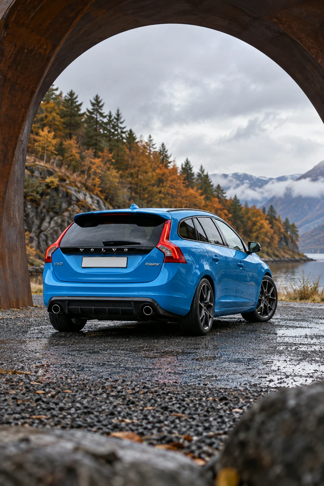 АВТО 1008403 Вольво V60 Полстар Голубой Стальная арка